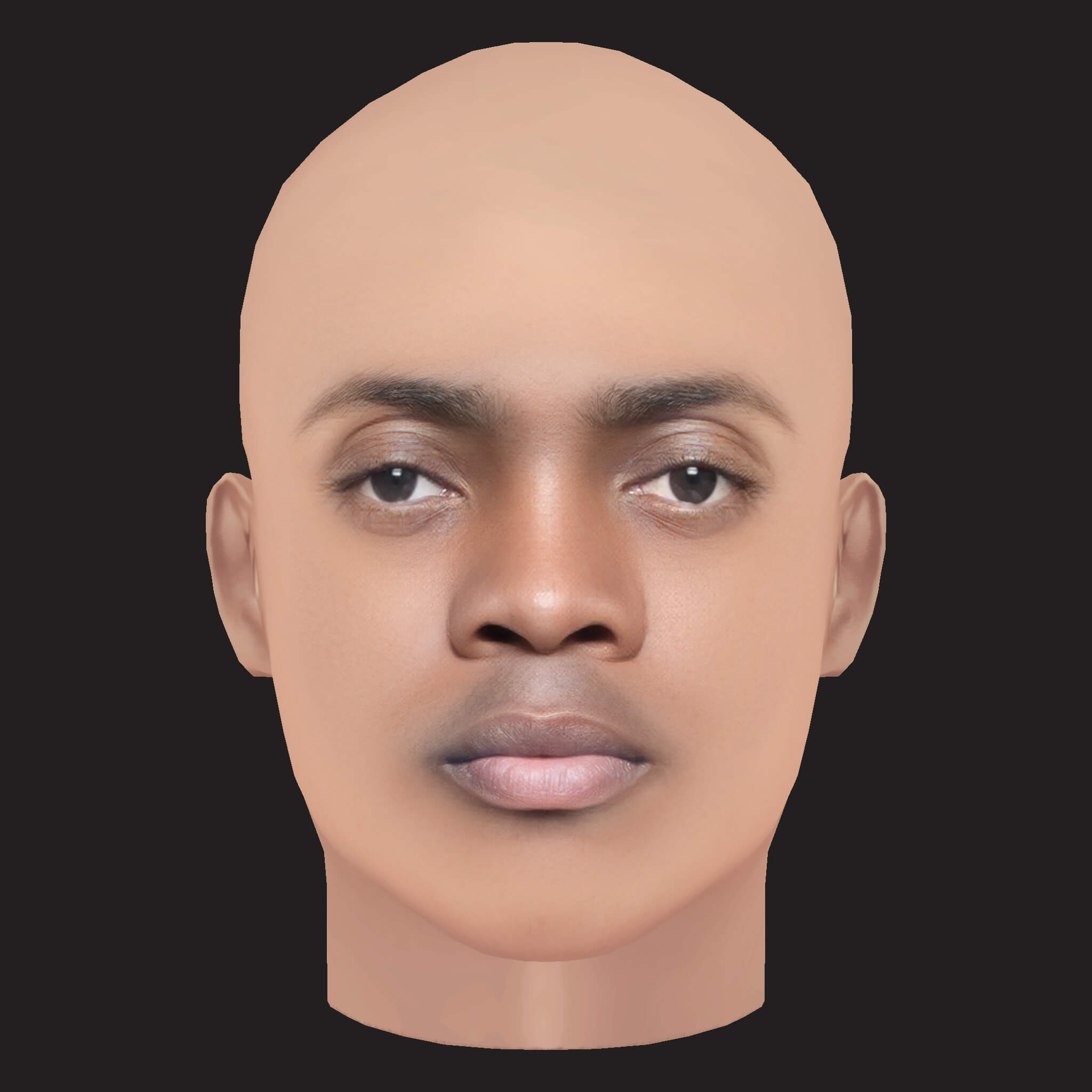 Low Poly Olamide Rapper Head 3D Model