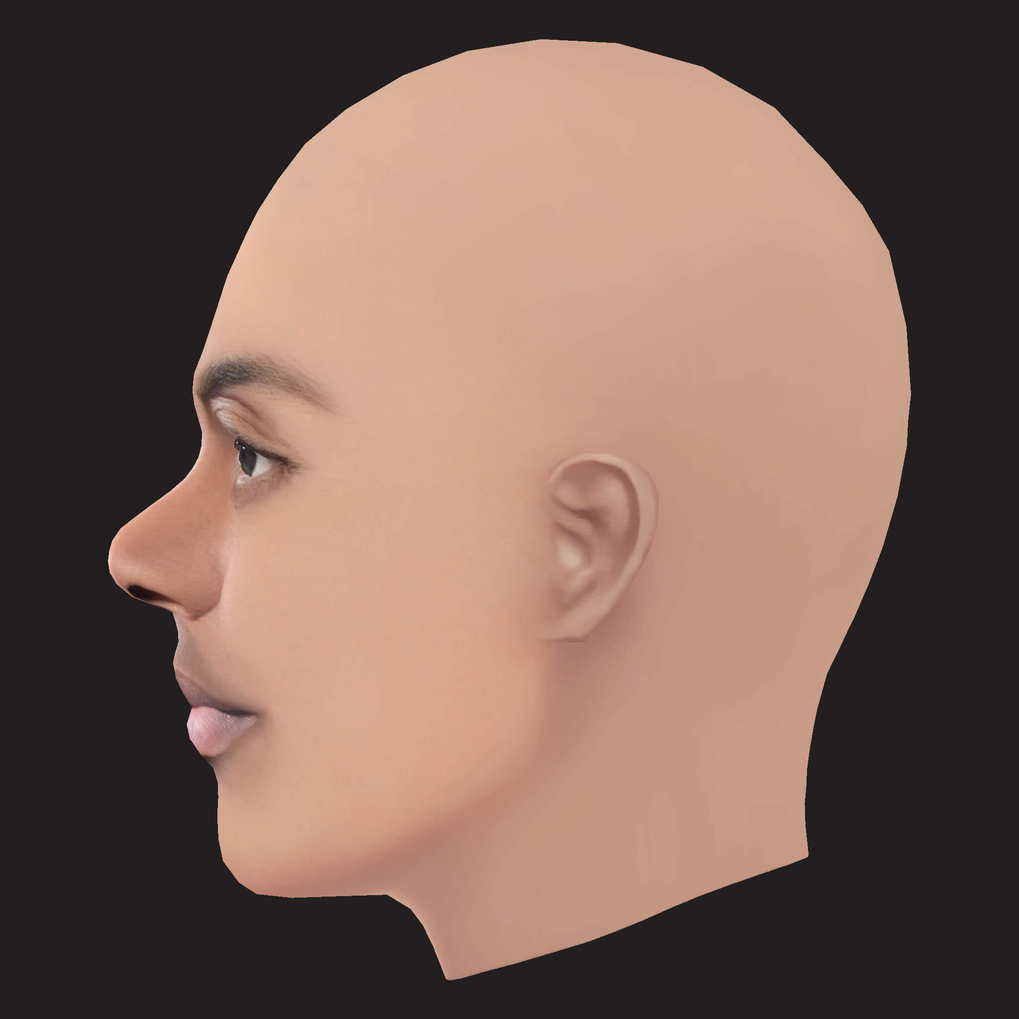 Low Poly Olamide Rapper Head 3D Model