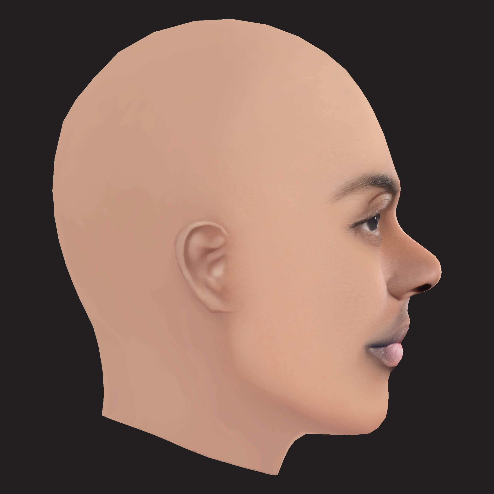 Low Poly Olamide Rapper Head 3D Model