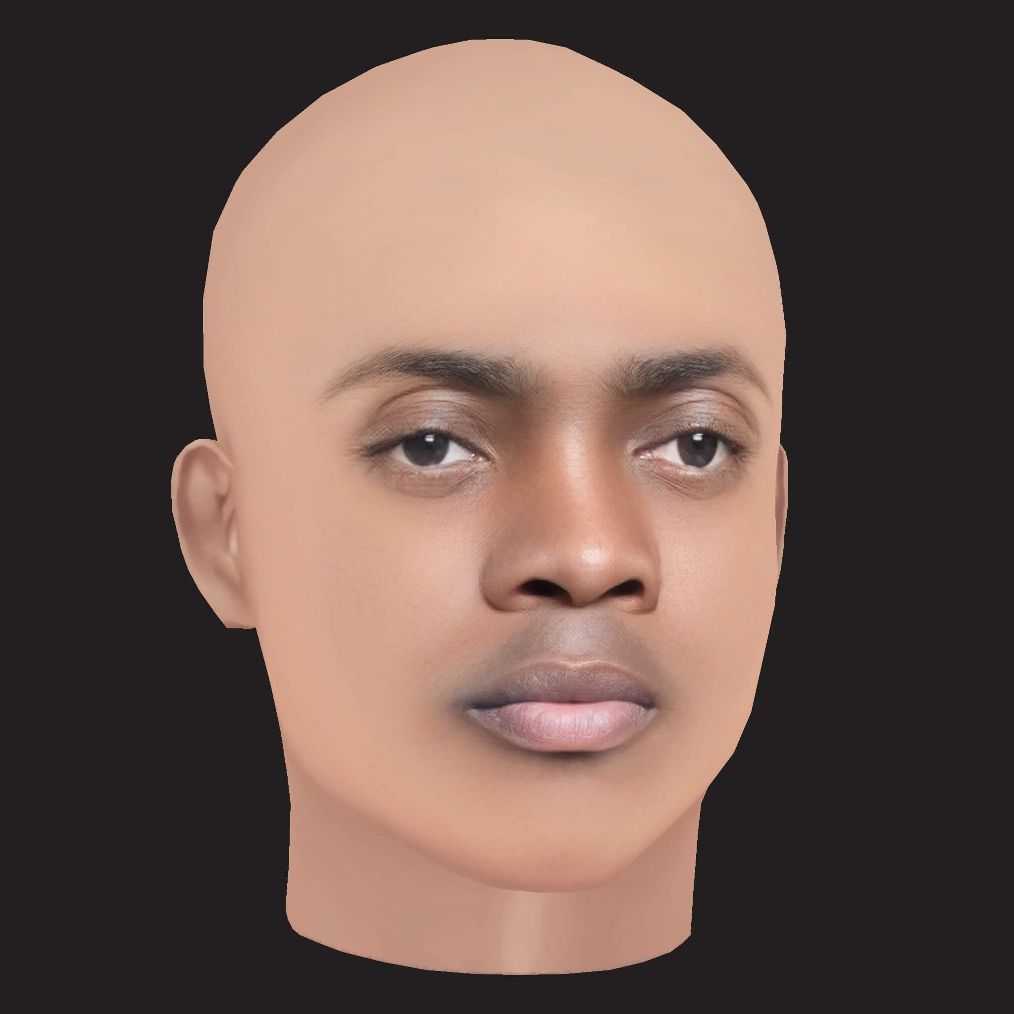 Low Poly Olamide Rapper Head 3D Model