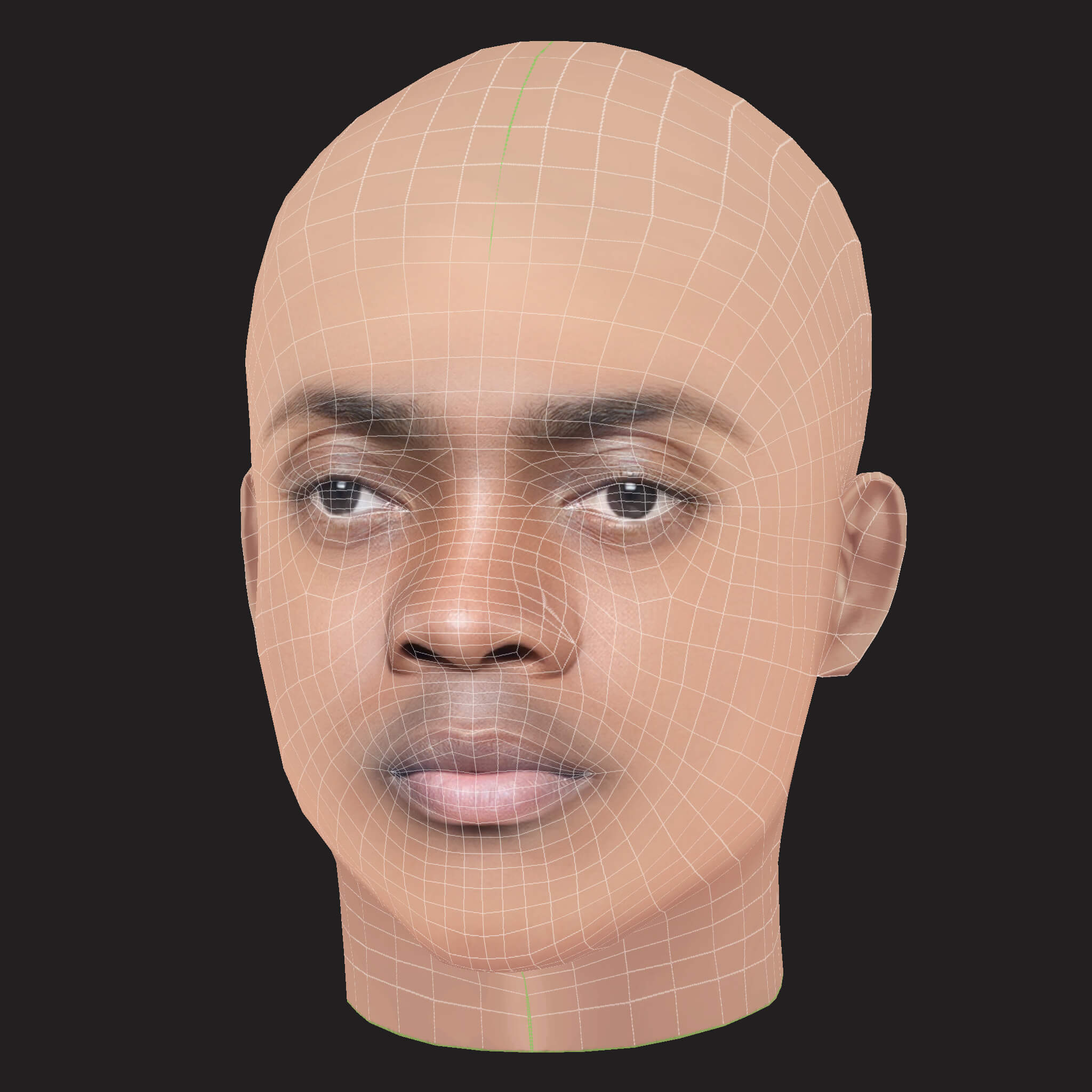Low Poly Olamide Rapper Head 3D Model