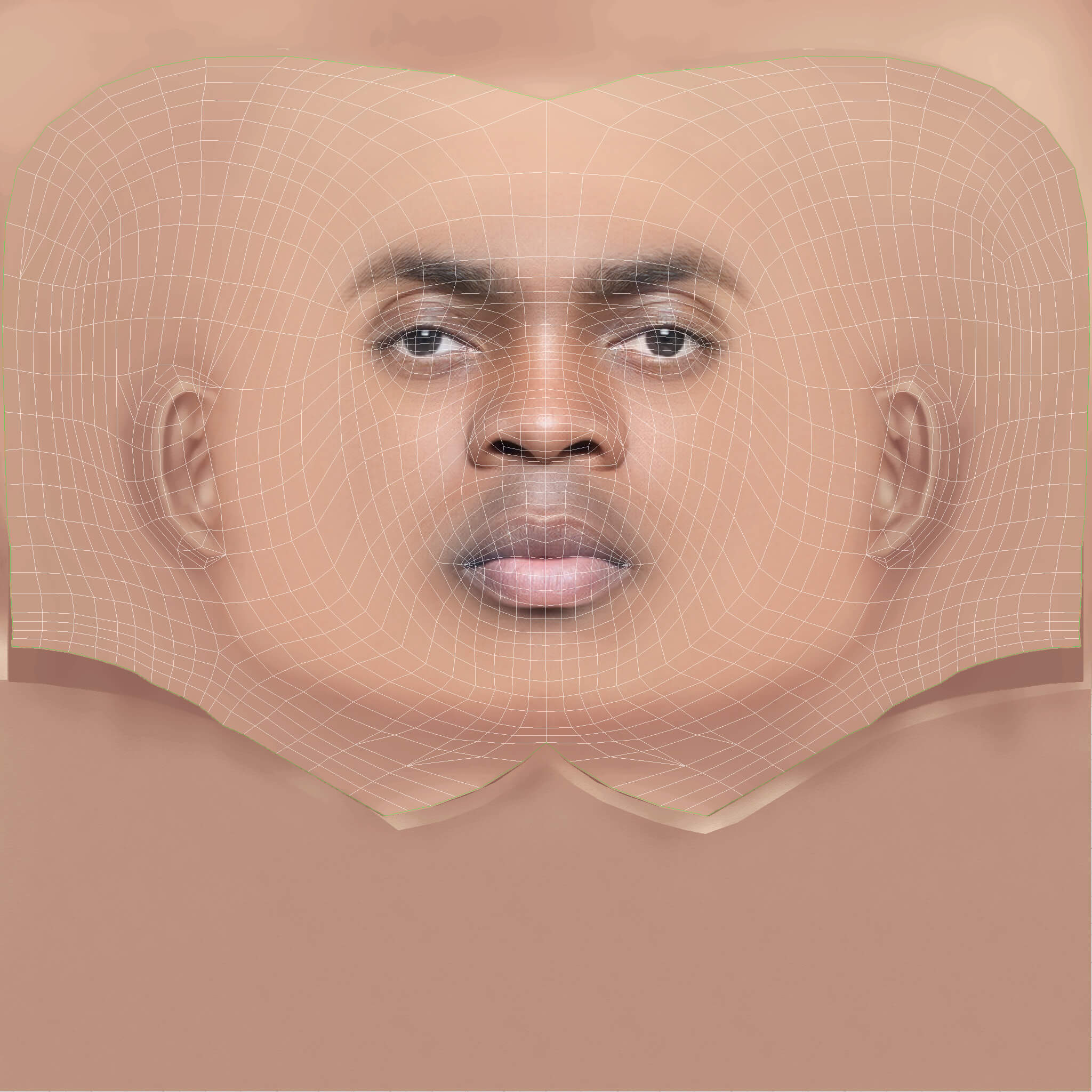 Low Poly Olamide Rapper Head 3D Model