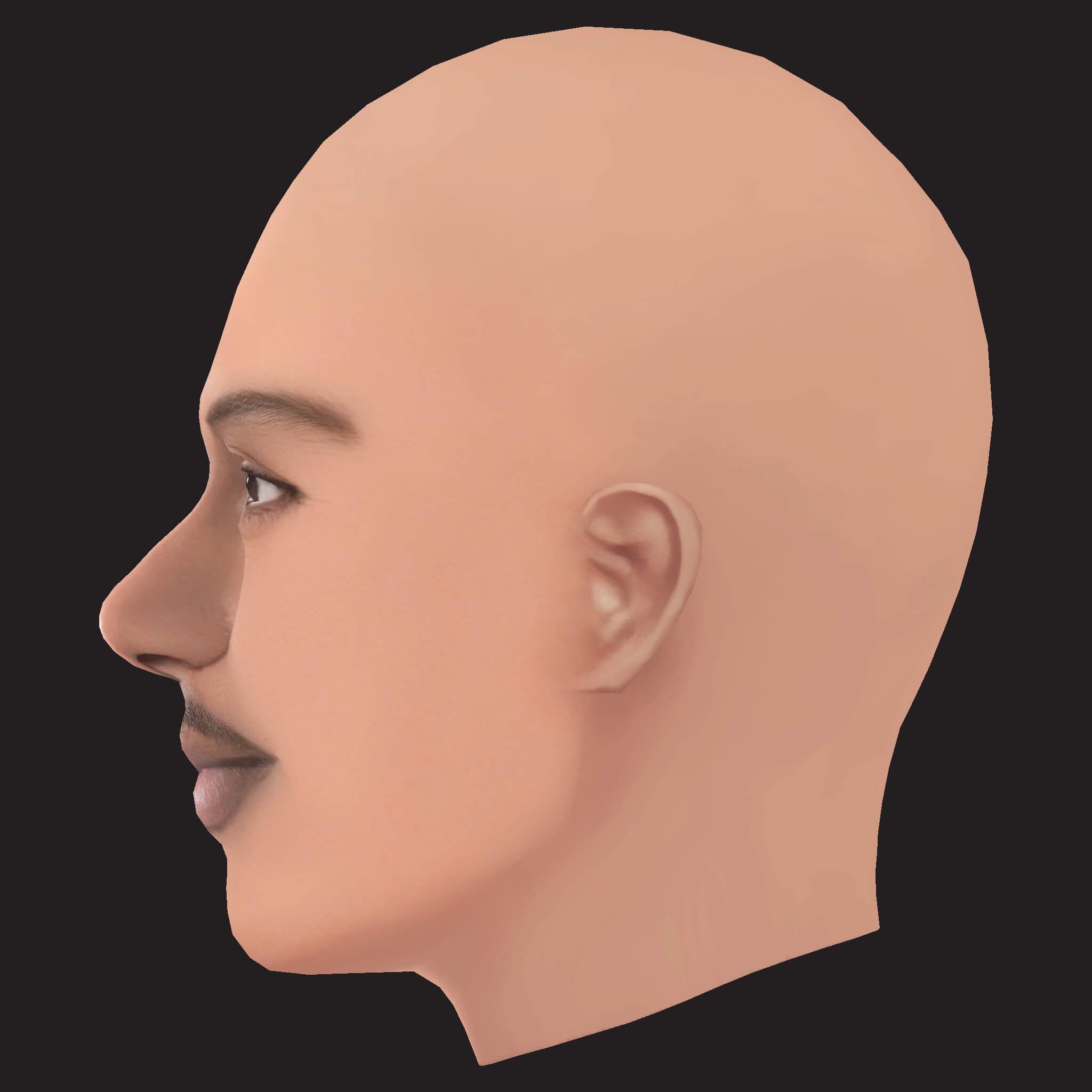 Low Poly Playboi Carti Rapper Head 3D Model