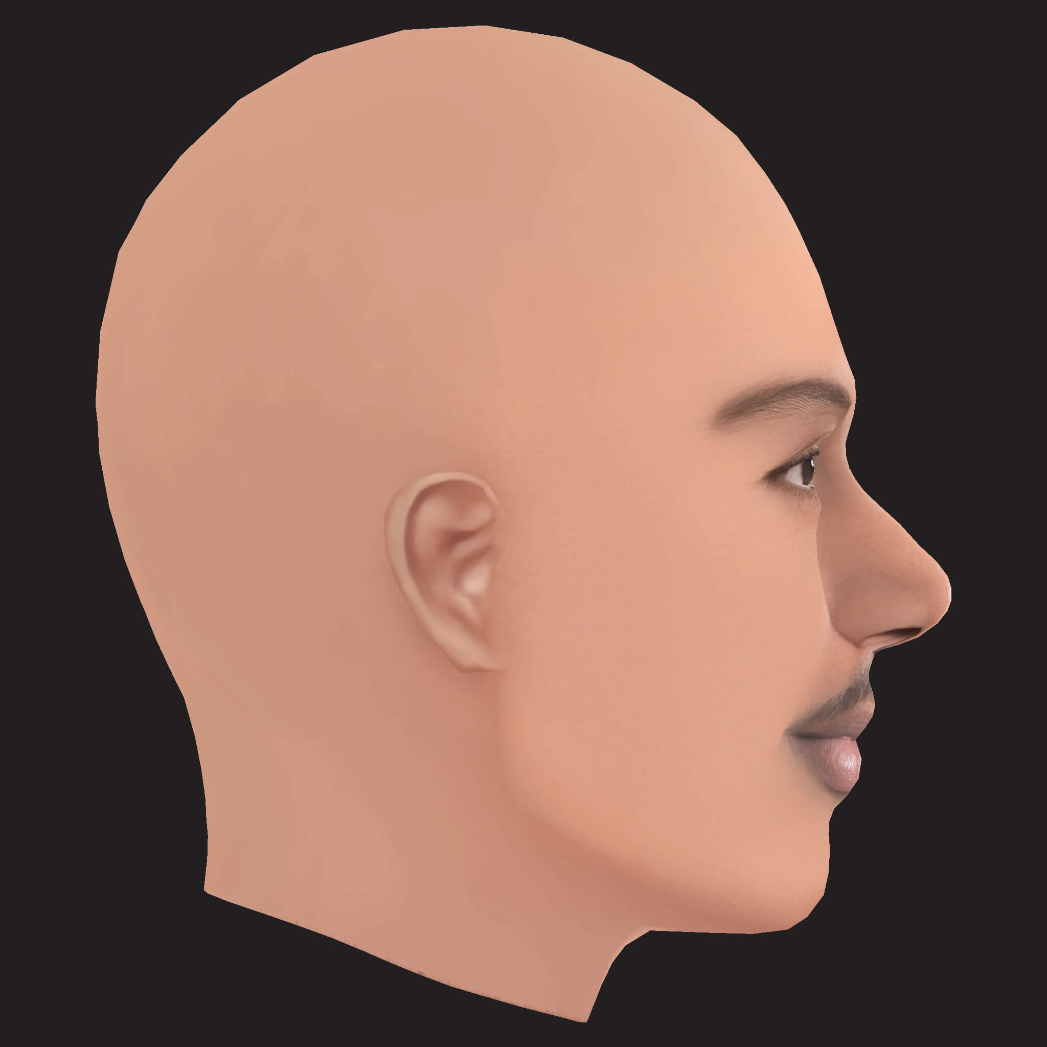 Low Poly Playboi Carti Rapper Head 3D Model