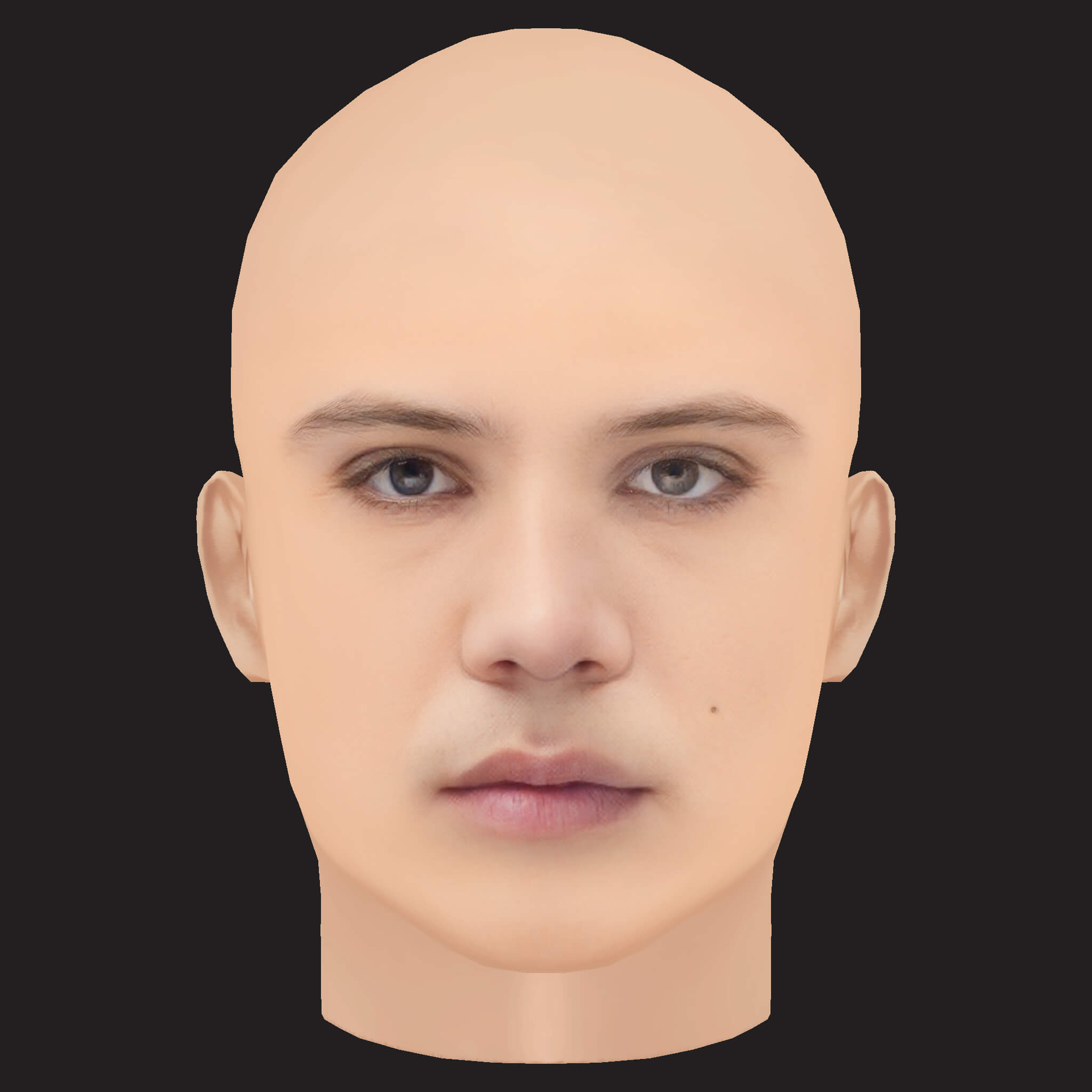 Low Poly PLK Rapper Head 3D Model