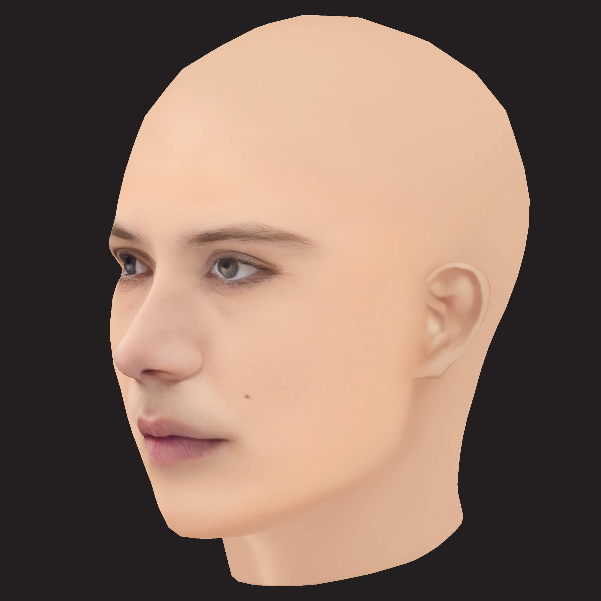 Low Poly PLK Rapper Head 3D Model