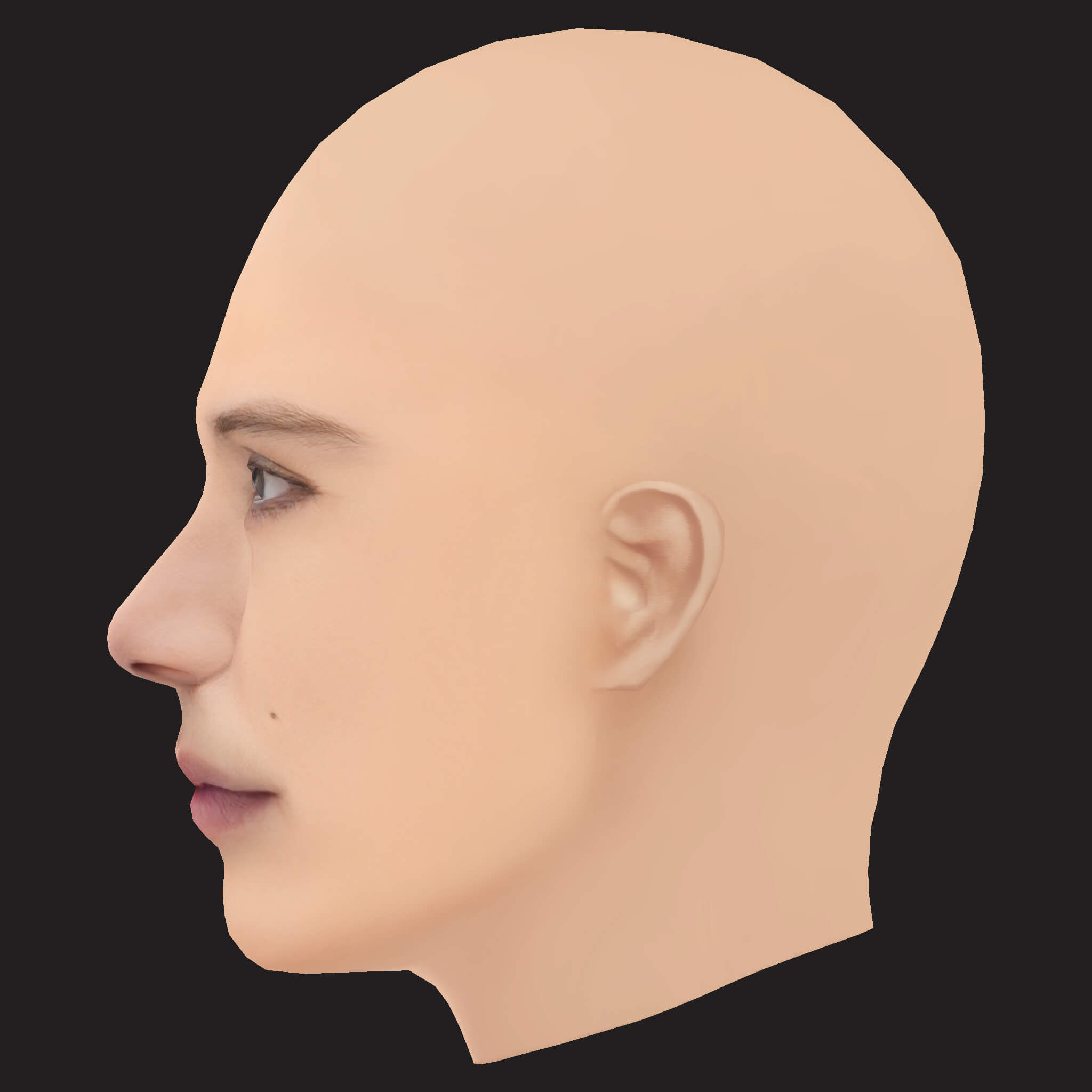 Low Poly PLK Rapper Head 3D Model