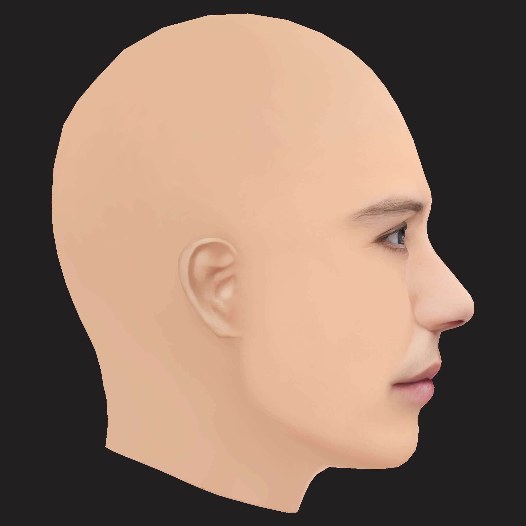 Low Poly PLK Rapper Head 3D Model