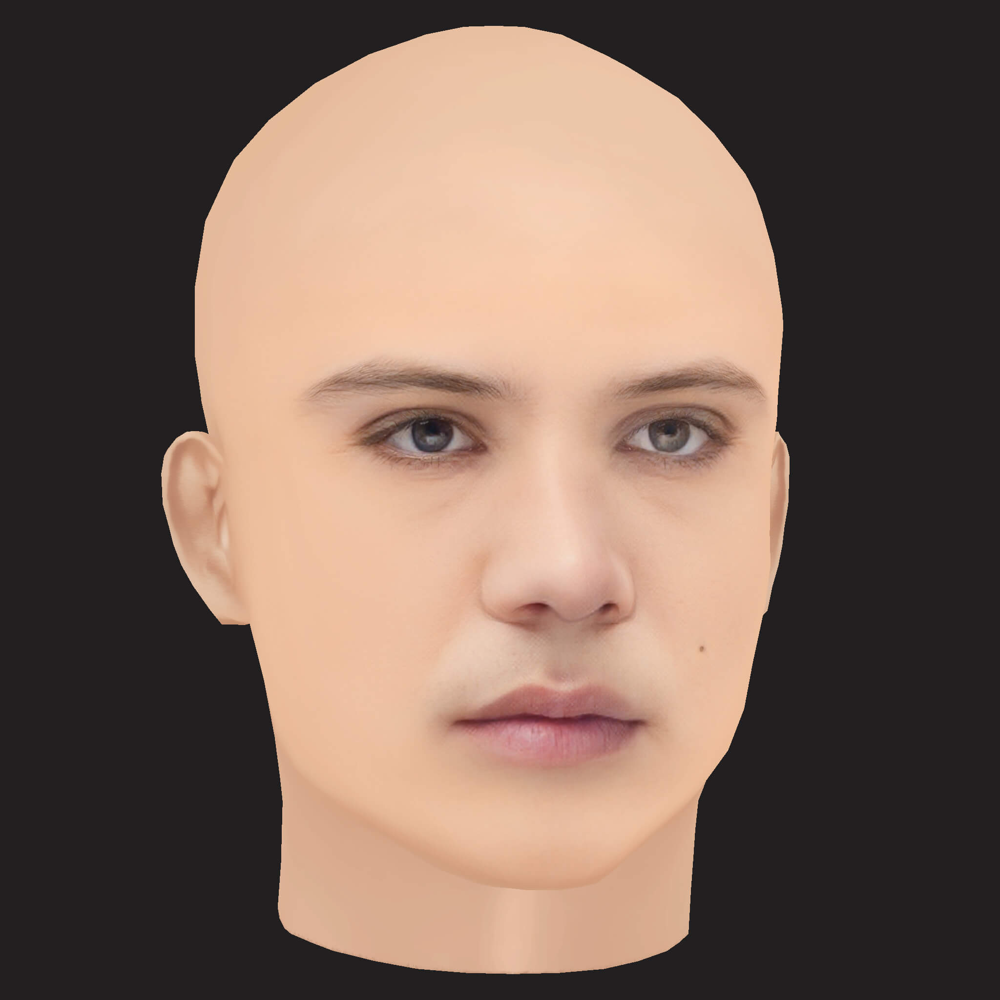 Low Poly PLK Rapper Head 3D Model