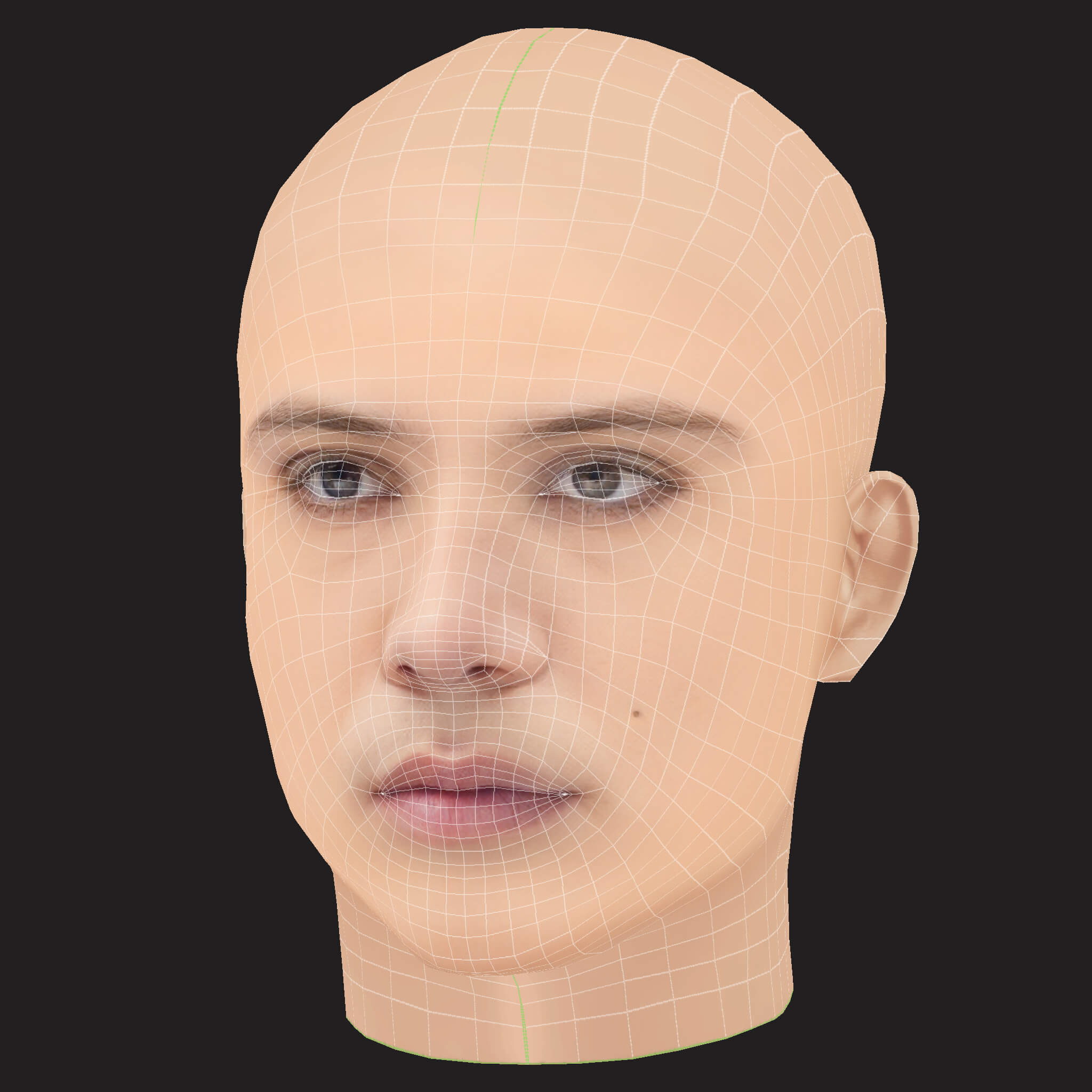 Low Poly PLK Rapper Head 3D Model
