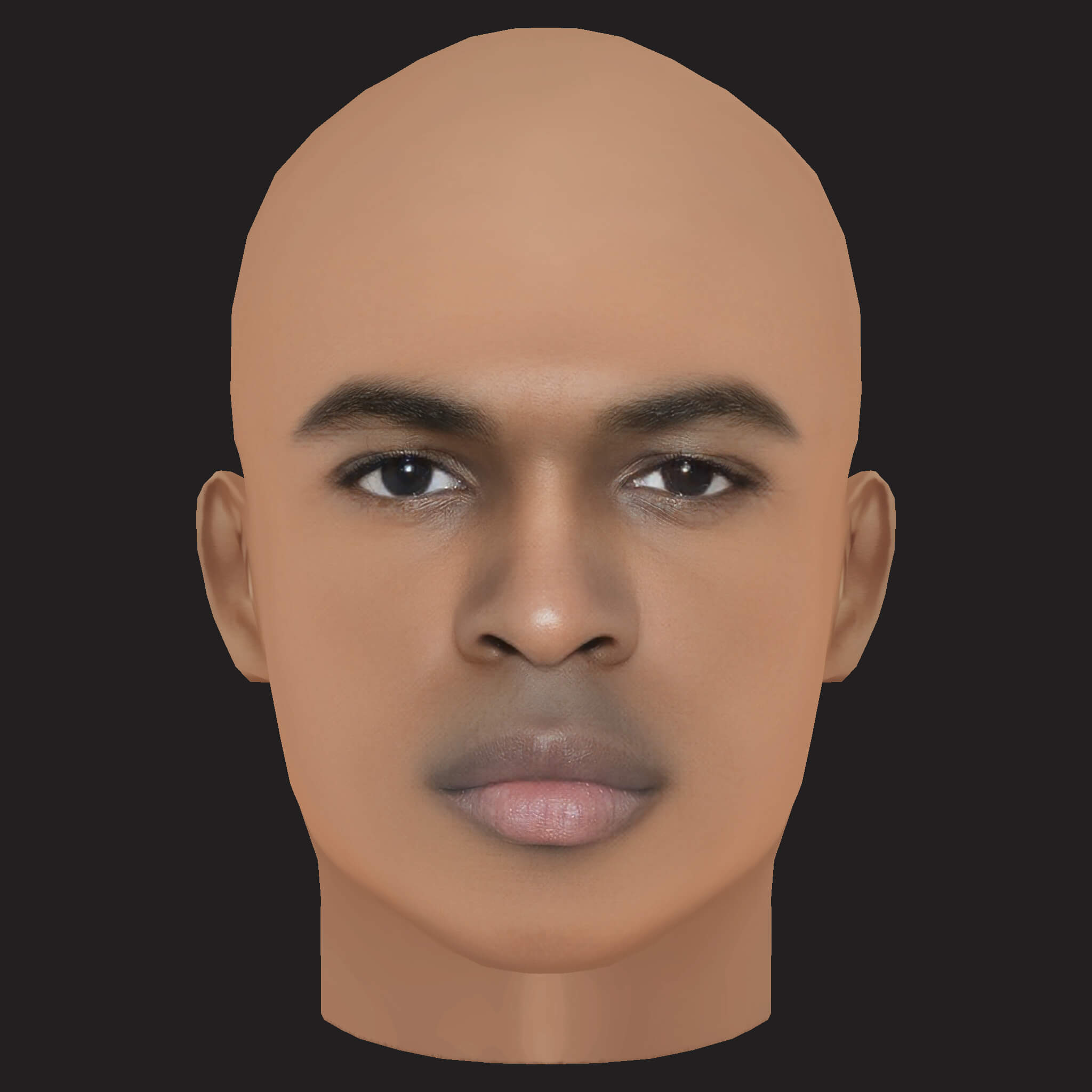 Low Poly Pop Smoke Rapper Head 3D Model