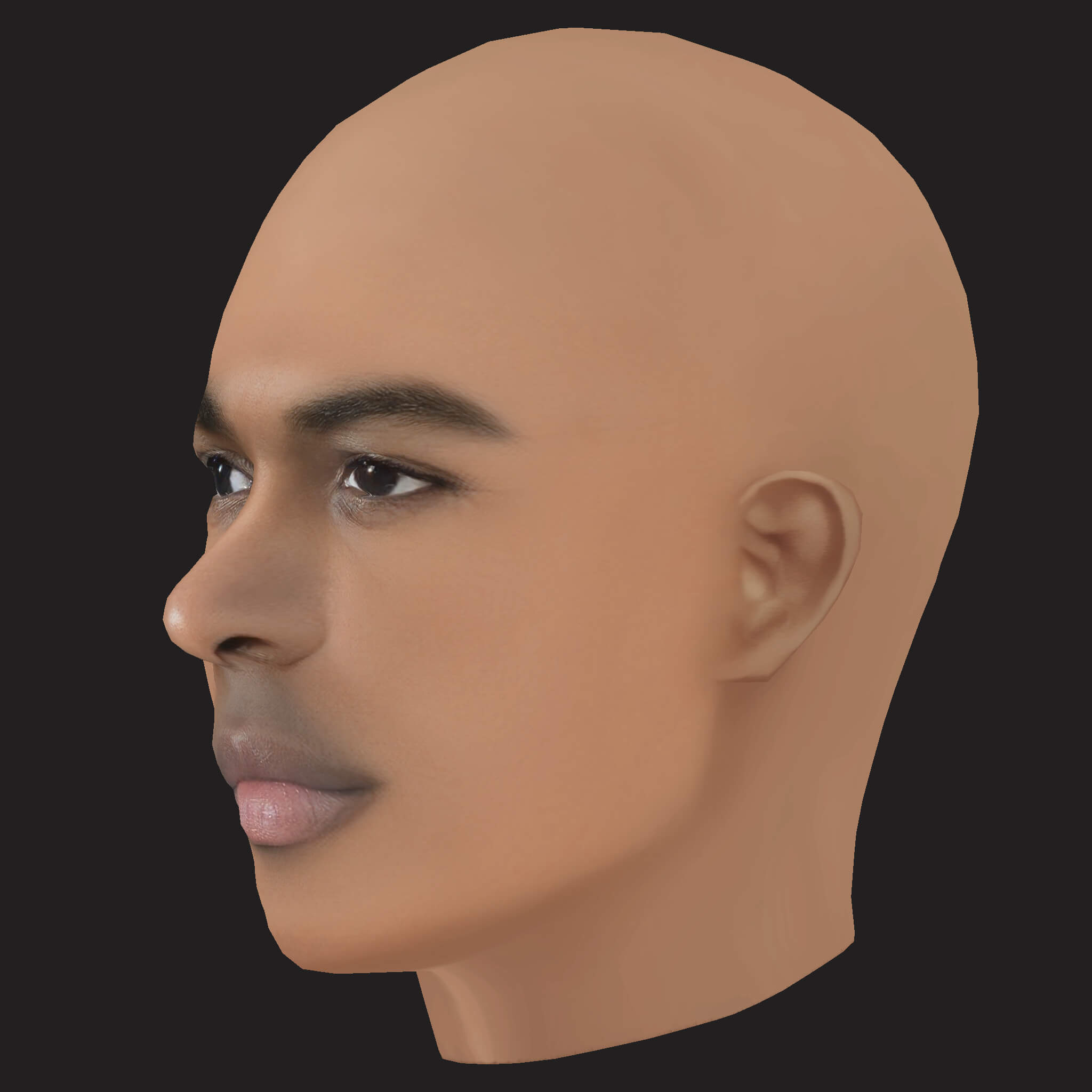 Low Poly Pop Smoke Rapper Head 3D Model