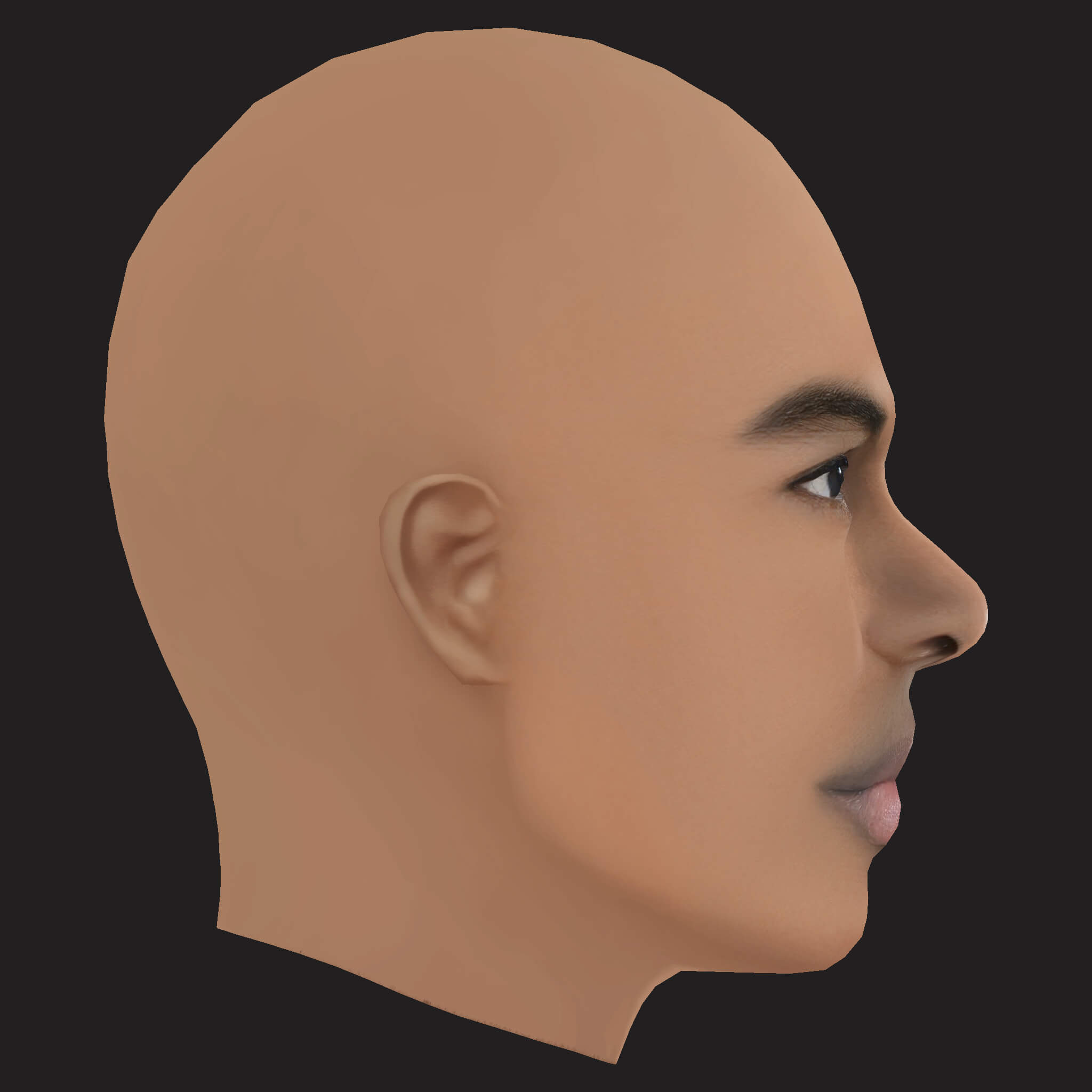 Low Poly Pop Smoke Rapper Head 3D Model