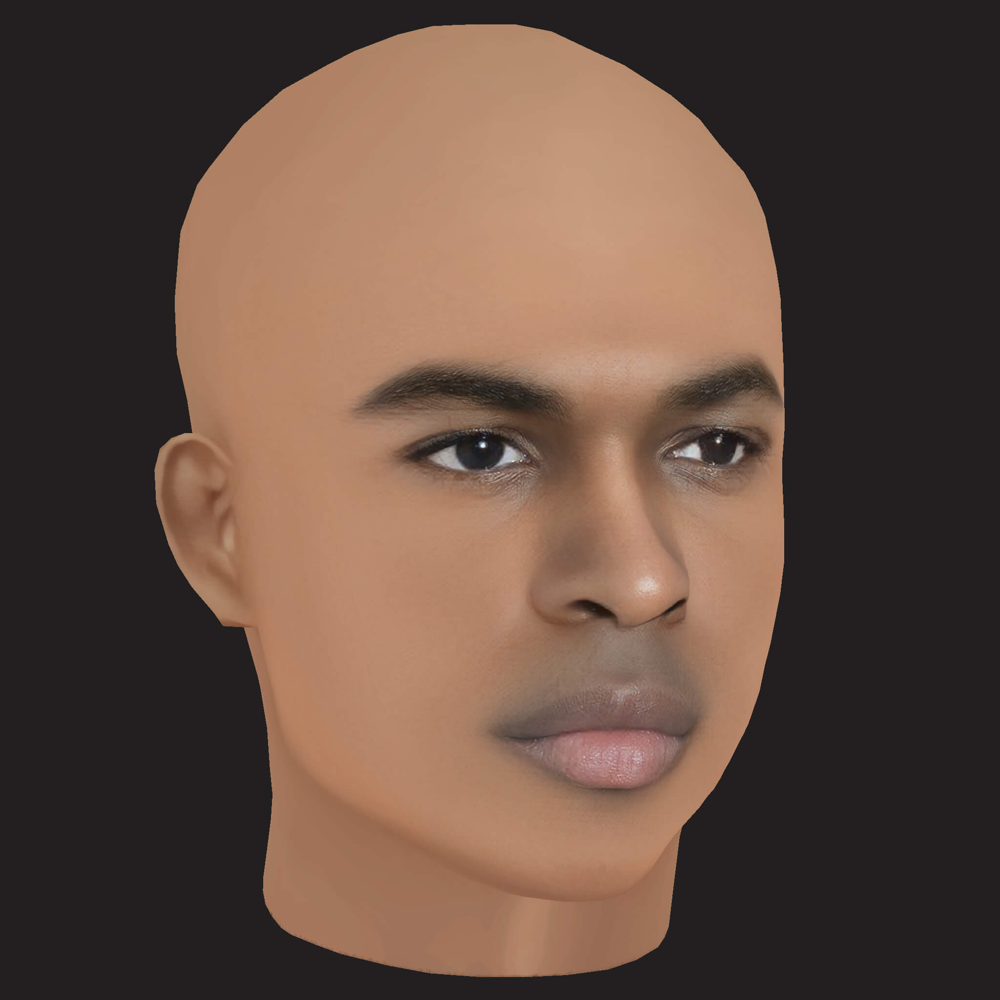 Low Poly Pop Smoke Rapper Head 3D Model