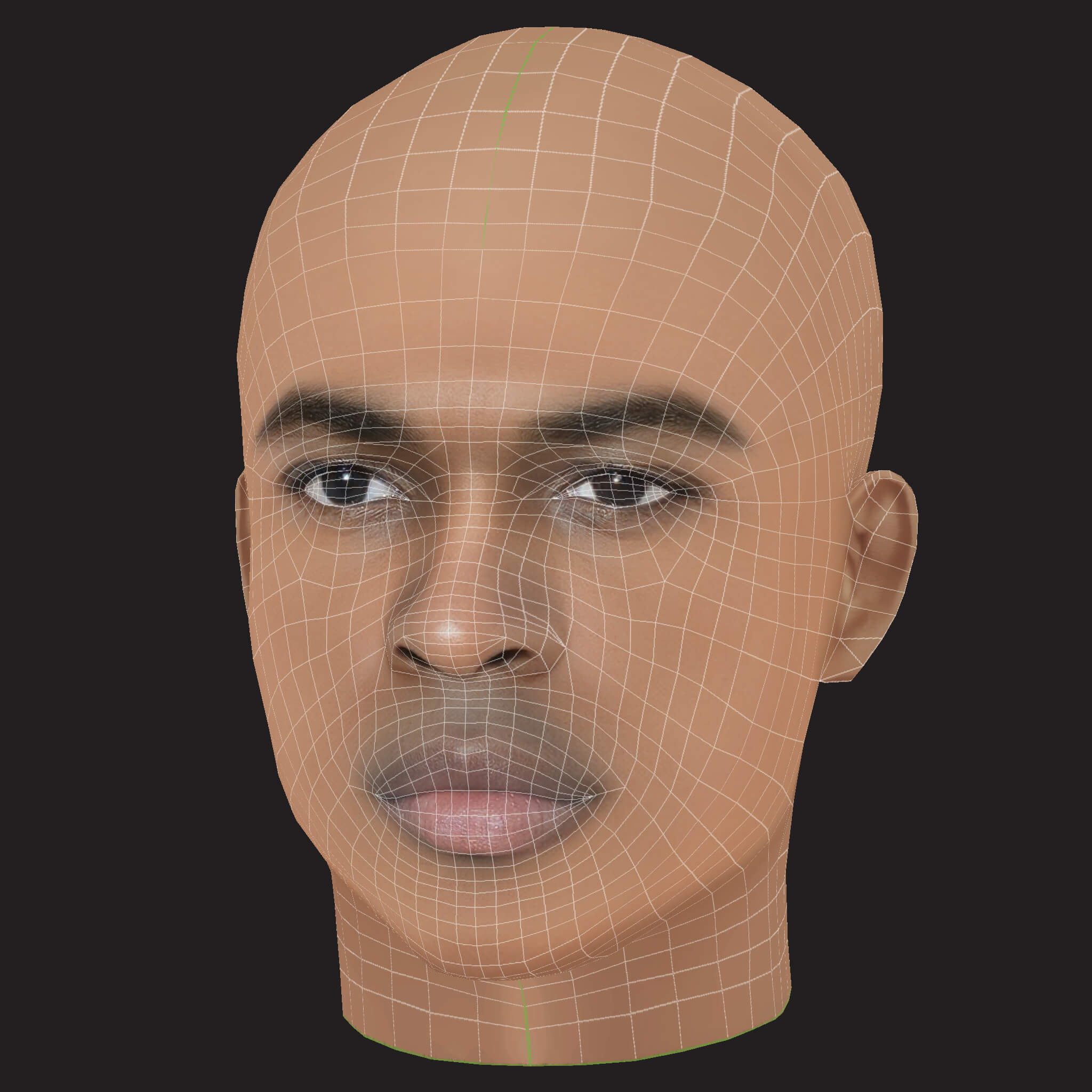 Low Poly Pop Smoke Rapper Head 3D Model