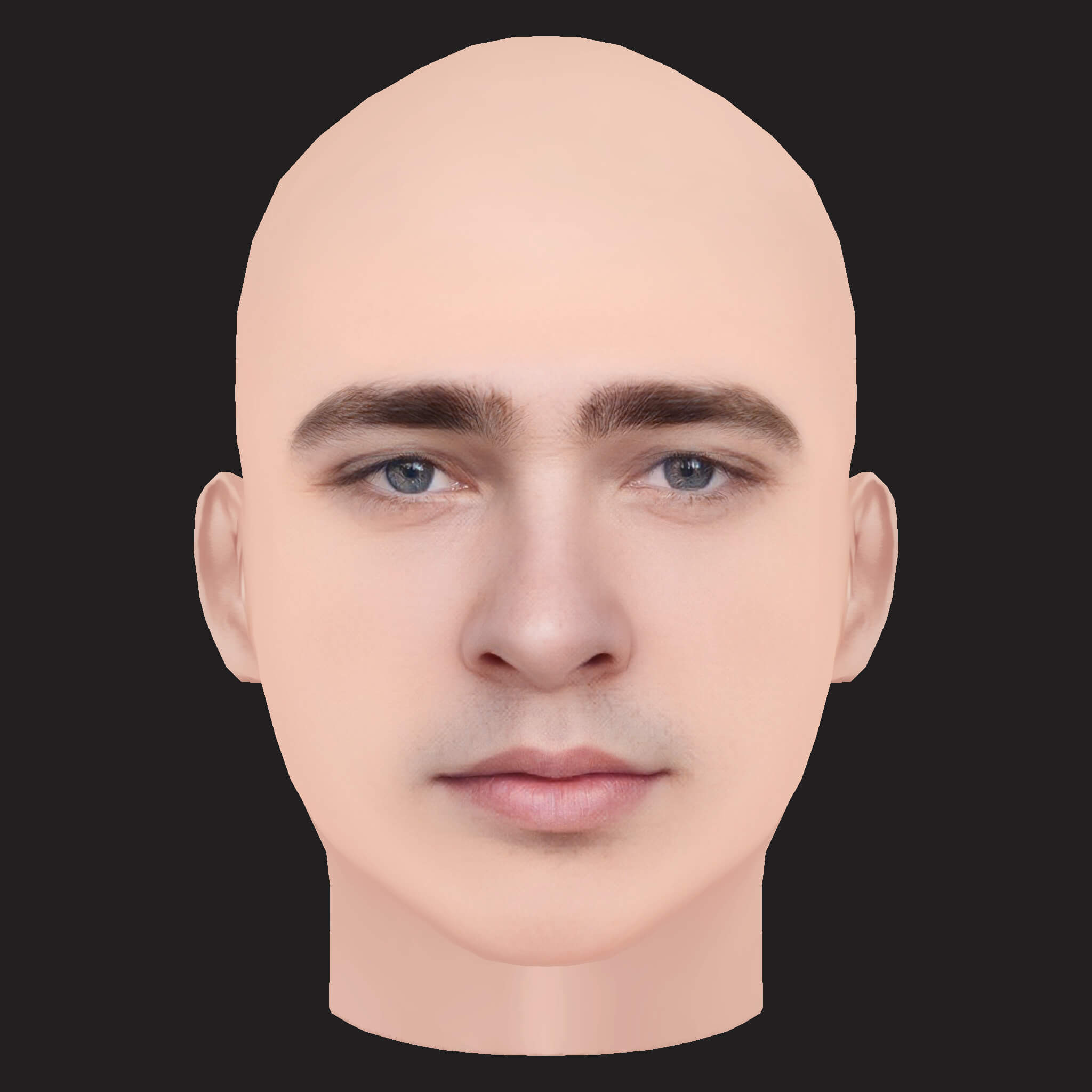 Low Poly Post Malone Rapper Head 3D Model