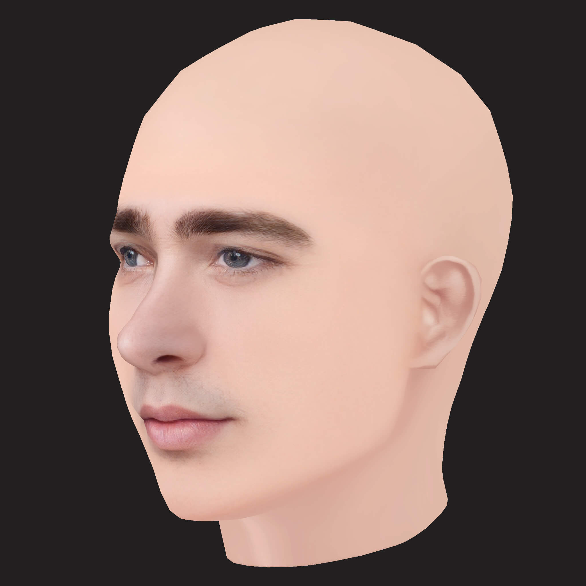 Low Poly Post Malone Rapper Head 3D Model