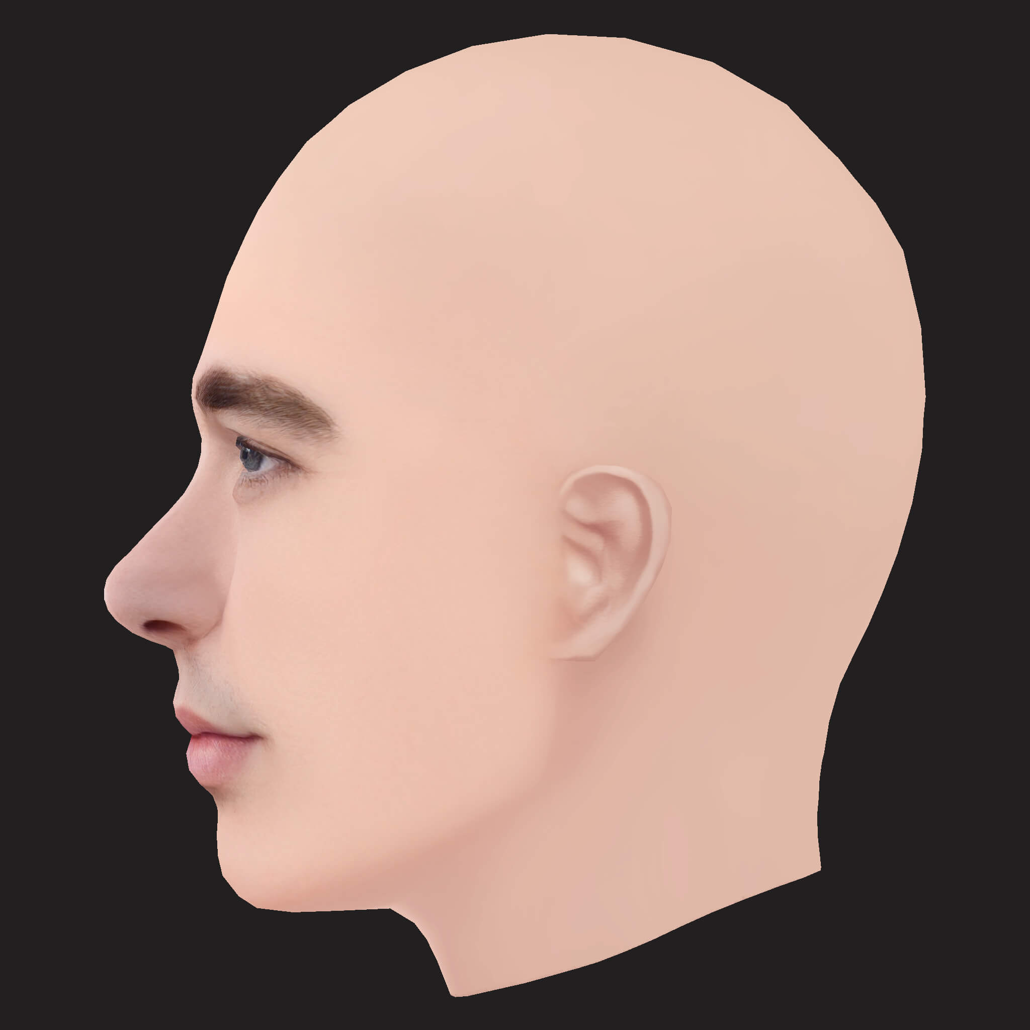 Low Poly Post Malone Rapper Head 3D Model