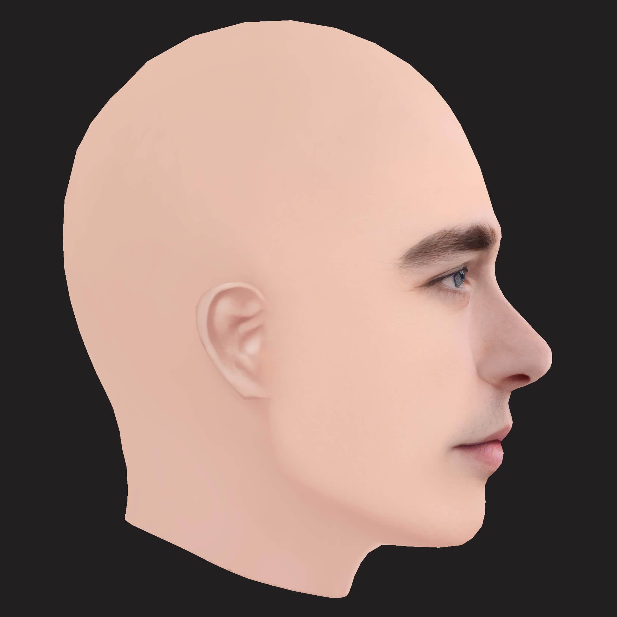 Low Poly Post Malone Rapper Head 3D Model