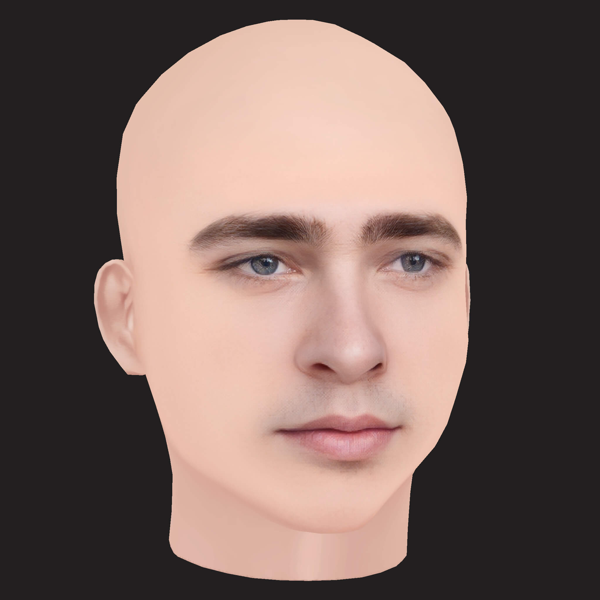 Low Poly Post Malone Rapper Head 3D Model