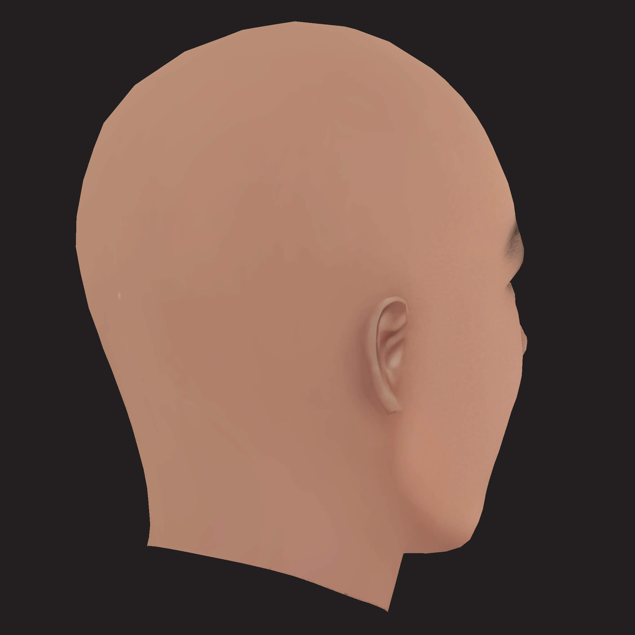 Low Poly Pusha T Rapper Head 3D Model