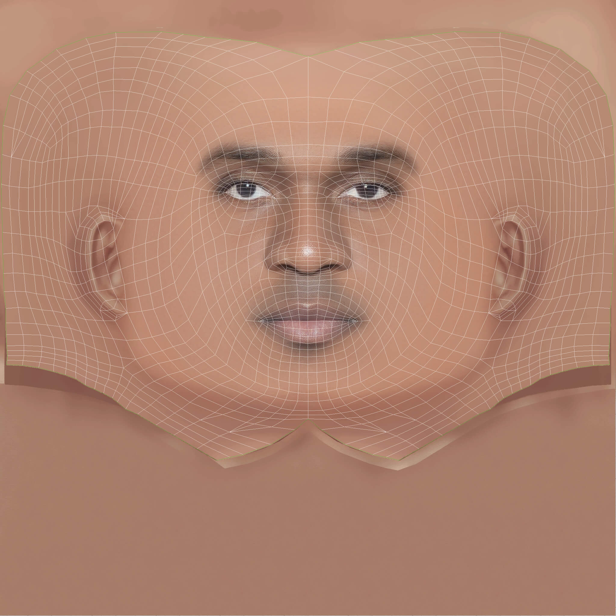 Low Poly Pusha T Rapper Head 3D Model