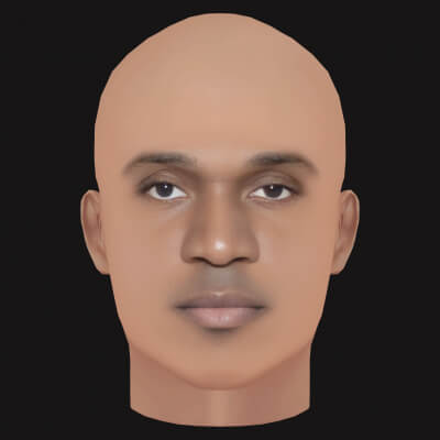 Low Poly Pusha T Rapper Head