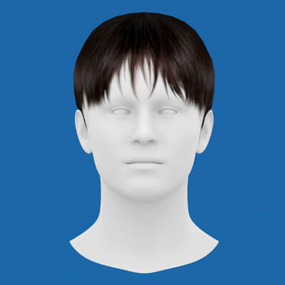 Low Poly Realistic Hair 01 for Games