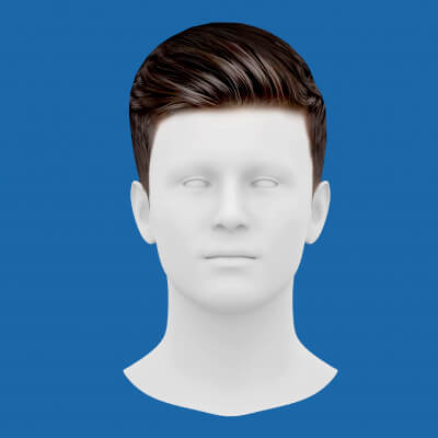 Low Poly Realistic Hair 02 for Games