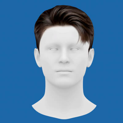 Low Poly Realistic Hair 03 for Games