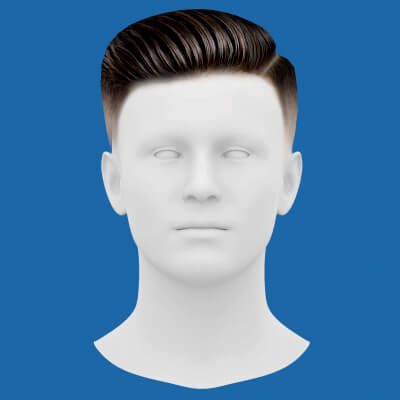 Low Poly Realistic Hair 04 for Games