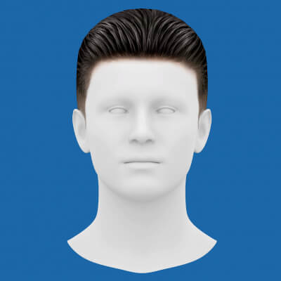 Low Poly Realistic Hair 05 for Games