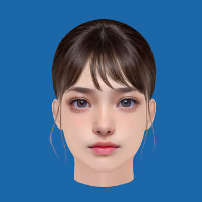 Low Poly Realistic Hair 6 for Games