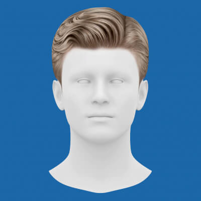 Low Poly Realistic Hair 7 for Games