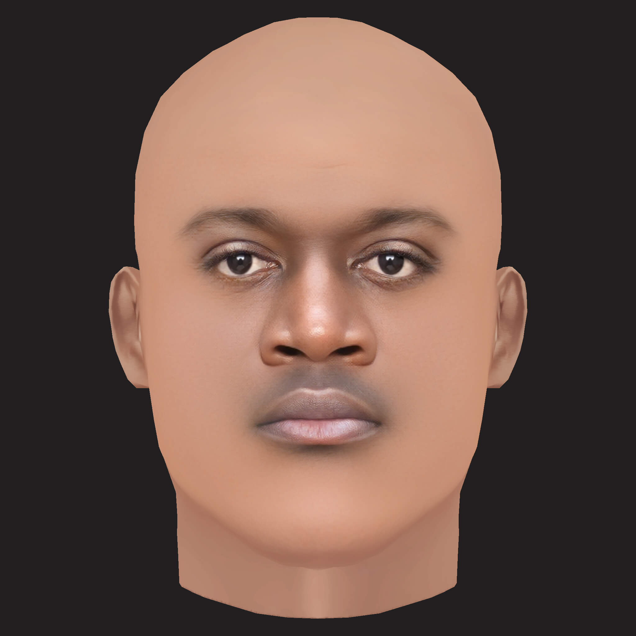 Low Poly Rick Ross Rapper Head 3D Model