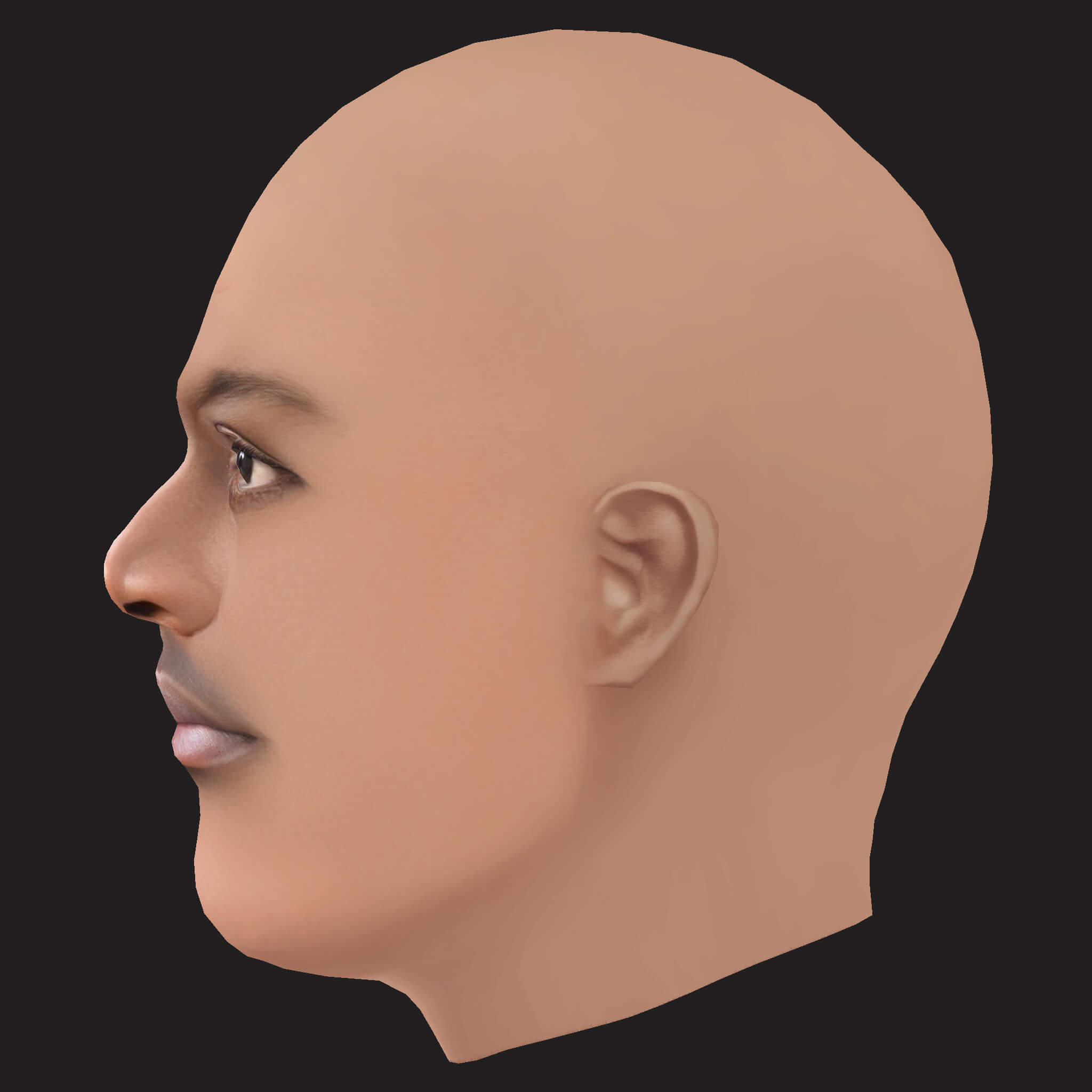 Low Poly Rick Ross Rapper Head 3D Model