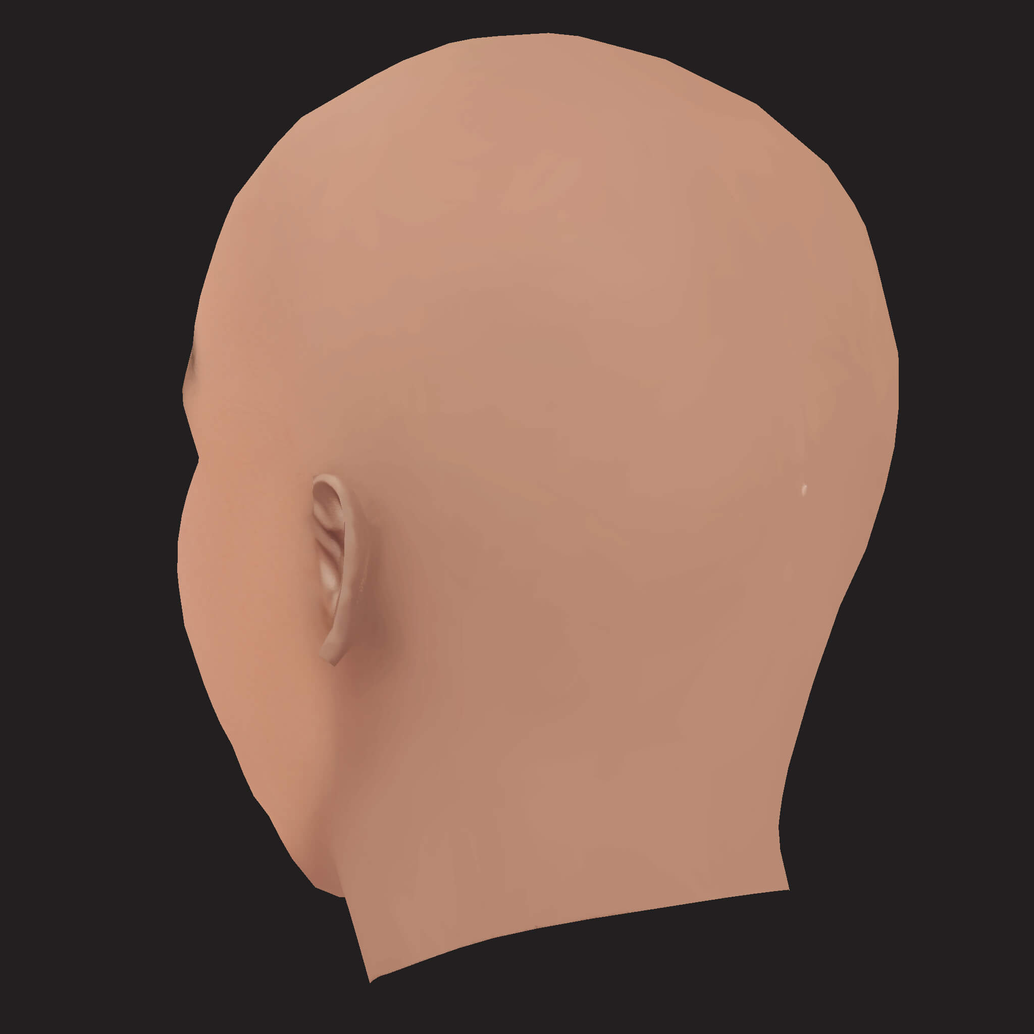 Low Poly Rick Ross Rapper Head 3D Model