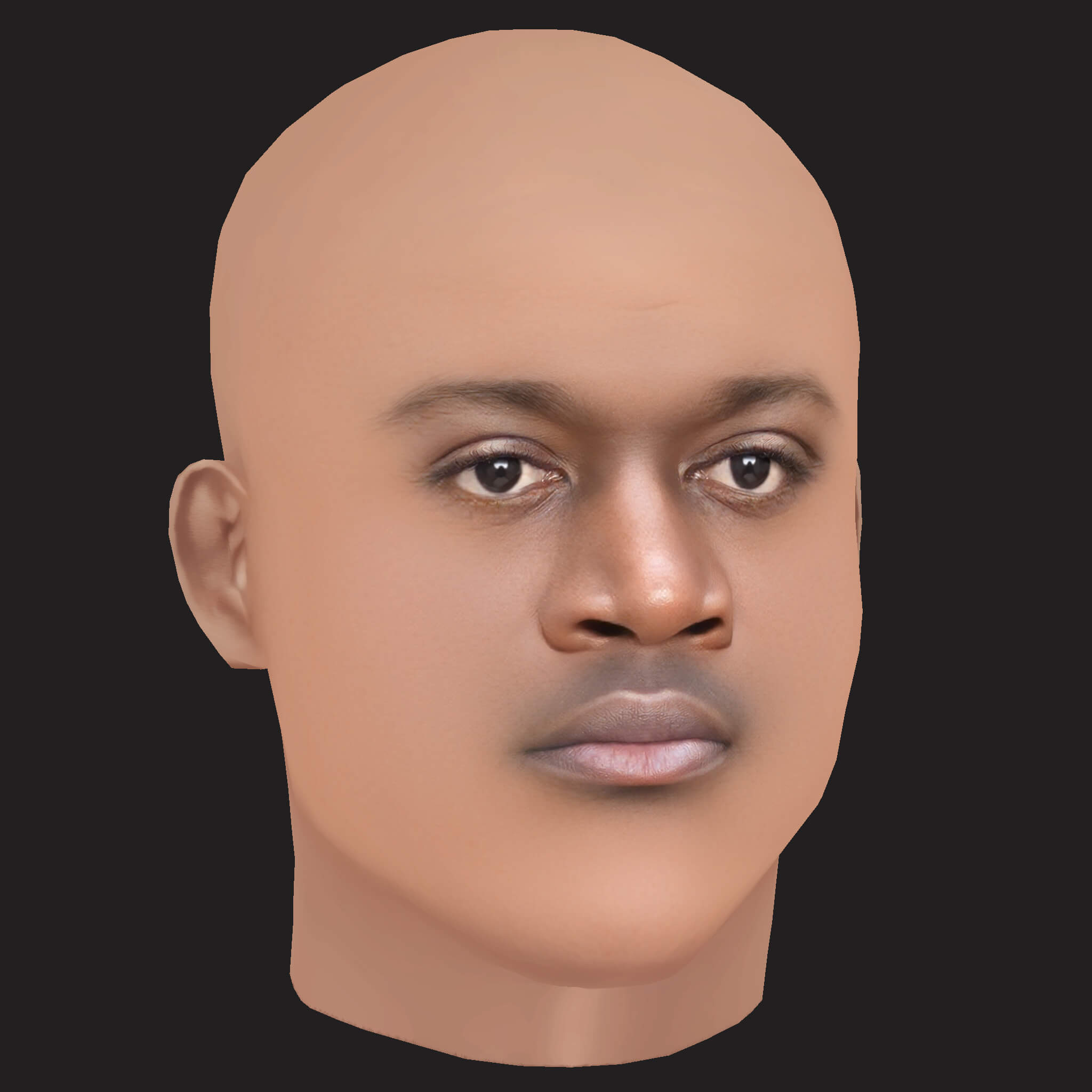 Low Poly Rick Ross Rapper Head 3D Model