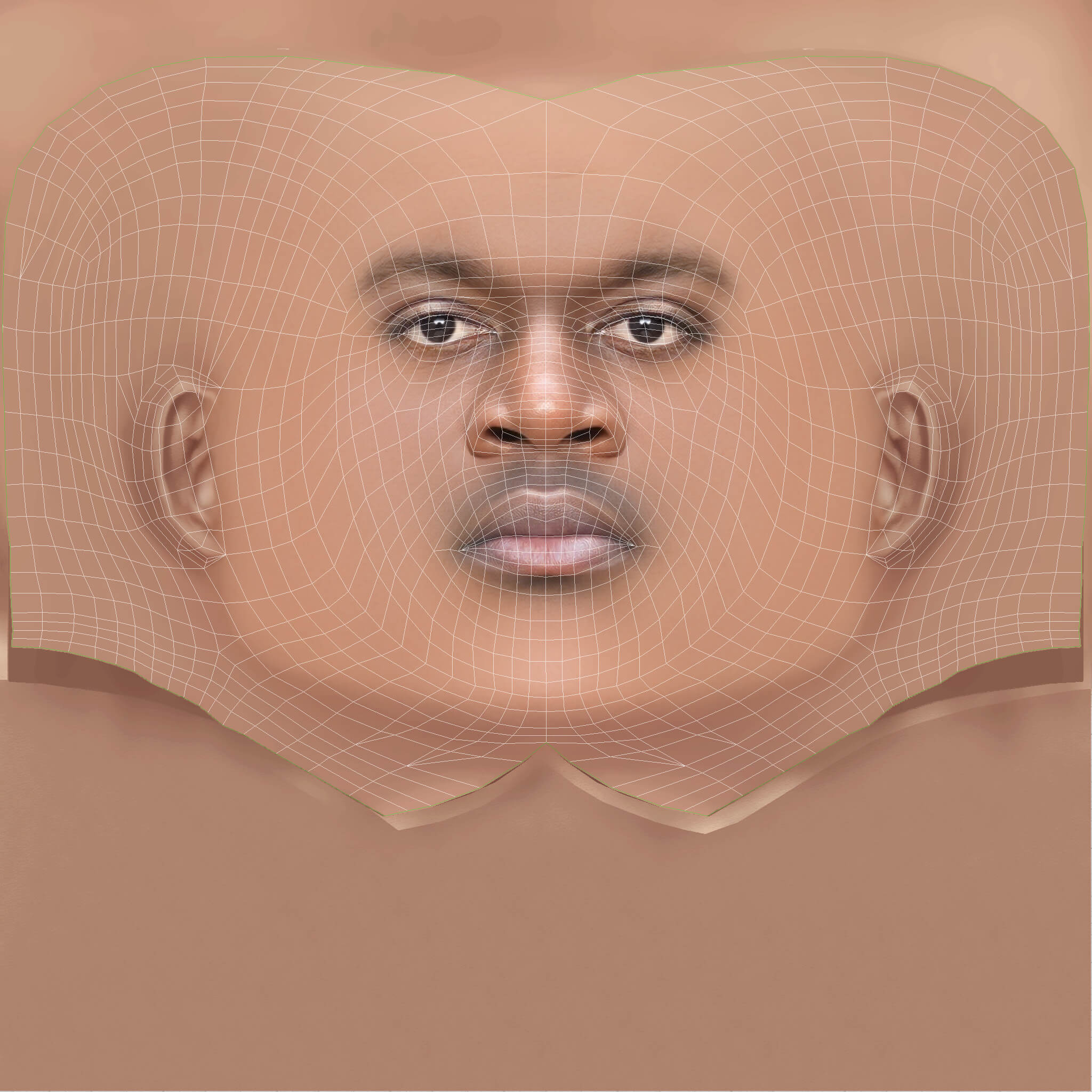 Low Poly Rick Ross Rapper Head 3D Model