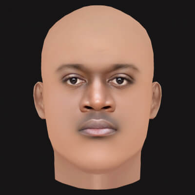 Low Poly Rick Ross Rapper Head
