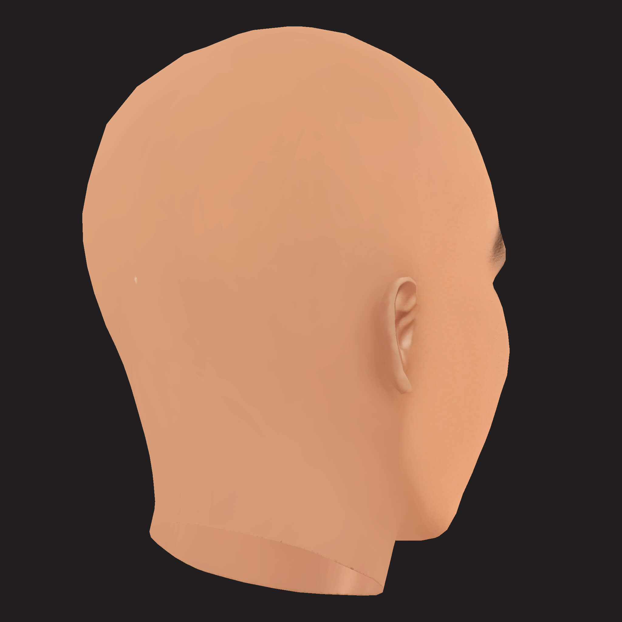 Low Poly Roddy Ricch Rapper Head 3D Model