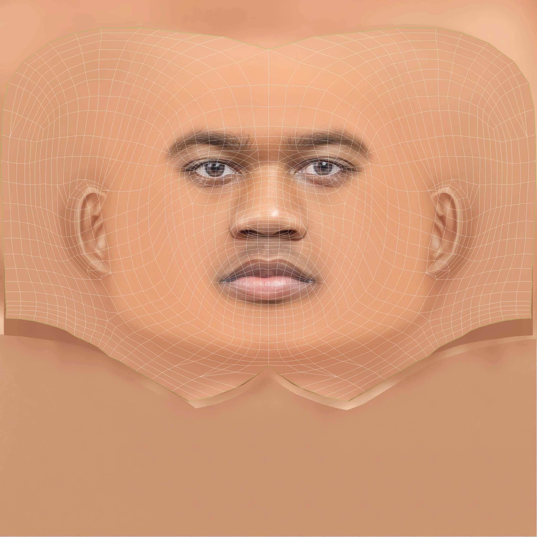 Low Poly Roddy Ricch Rapper Head 3D Model
