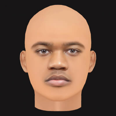 Low Poly Roddy Ricch Rapper Head