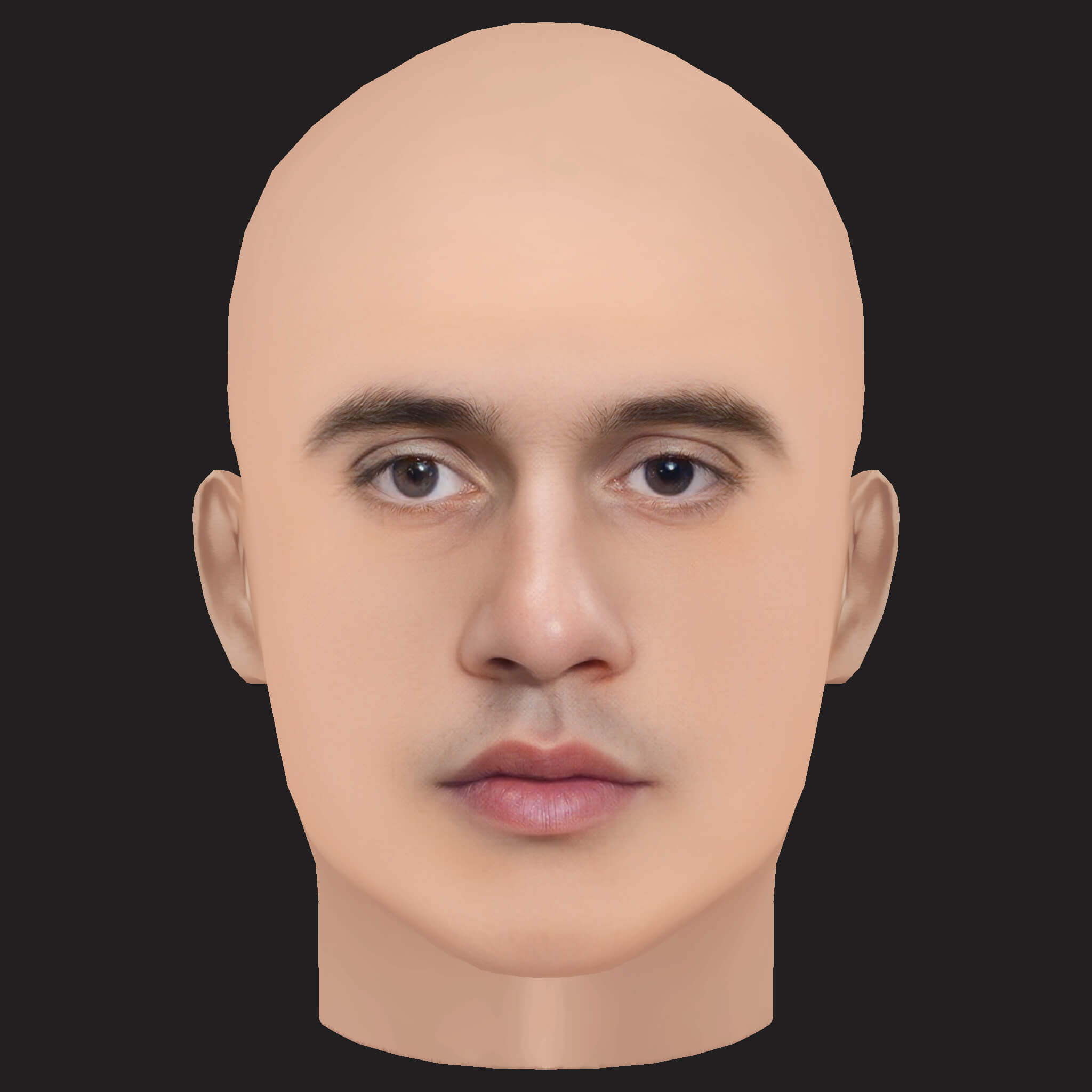 Low Poly Russ Rapper Head 3D Model