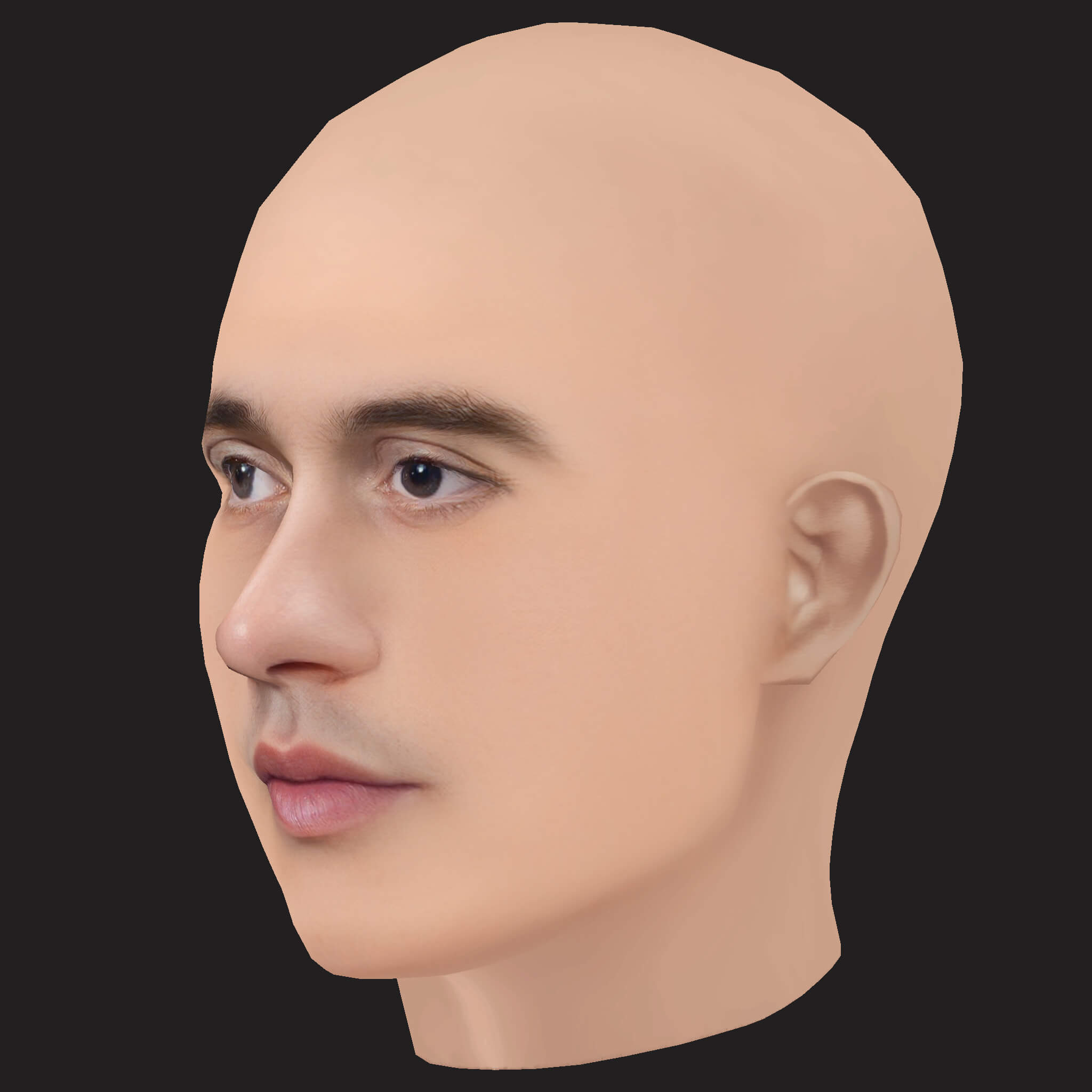 Low Poly Russ Rapper Head 3D Model