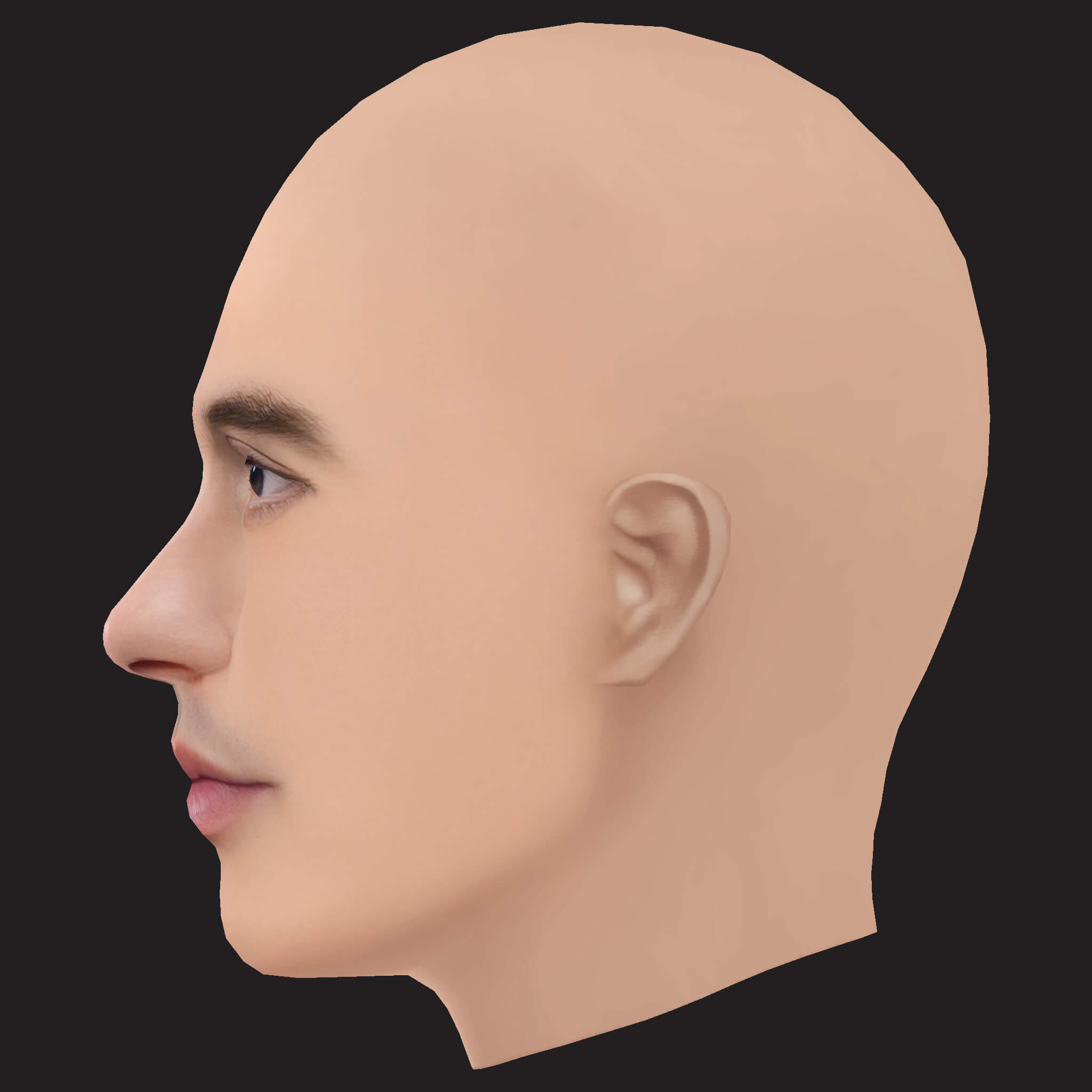 Low Poly Russ Rapper Head 3D Model