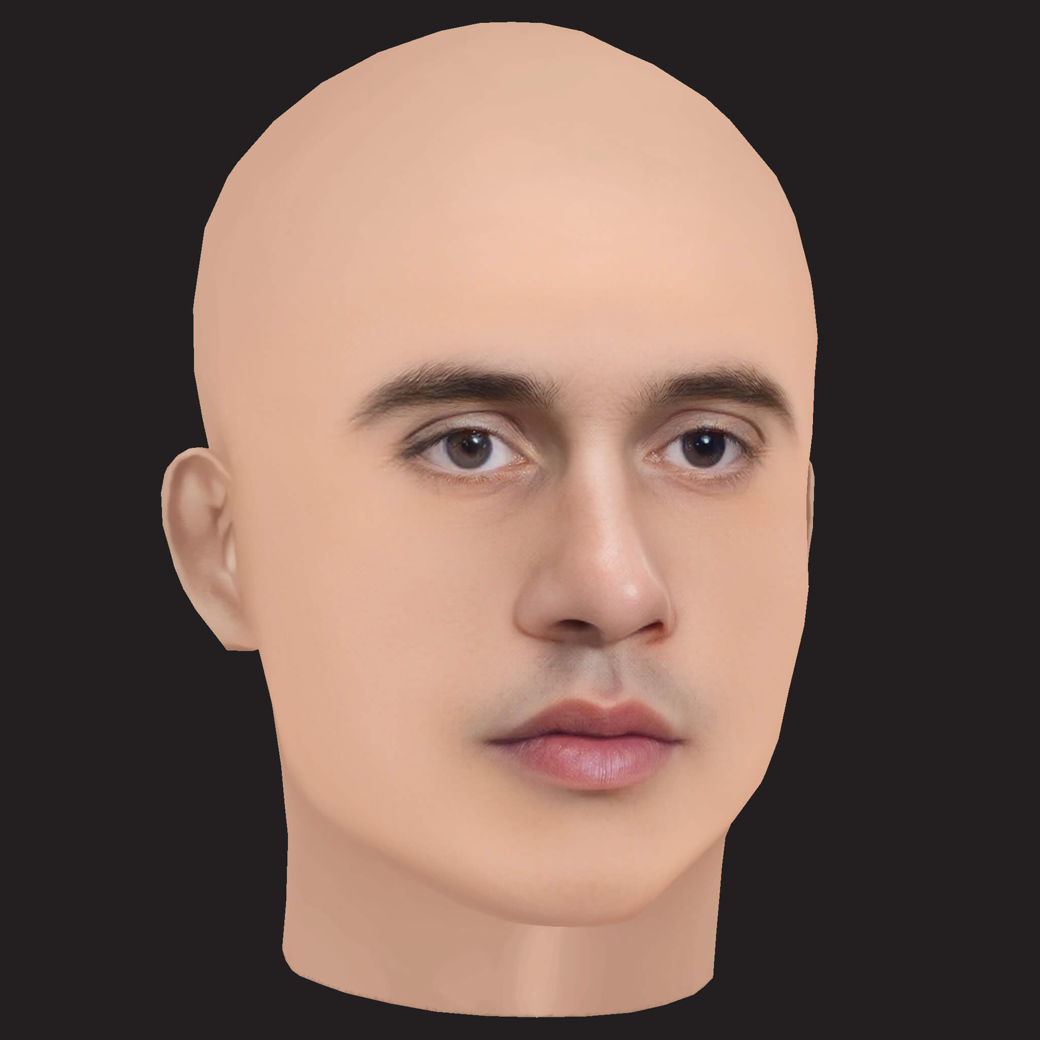 Low Poly Russ Rapper Head 3D Model