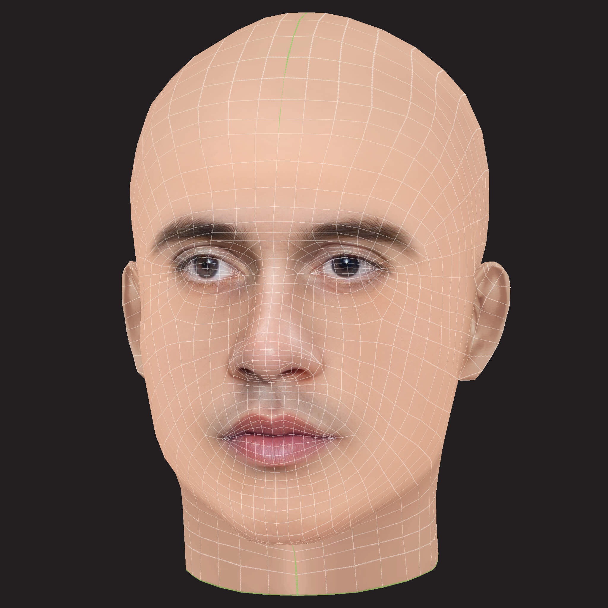 Low Poly Russ Rapper Head 3D Model