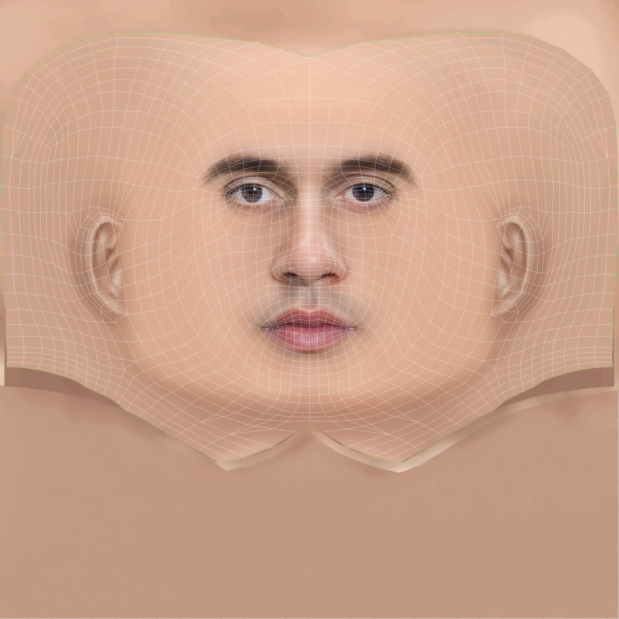 Low Poly Russ Rapper Head 3D Model
