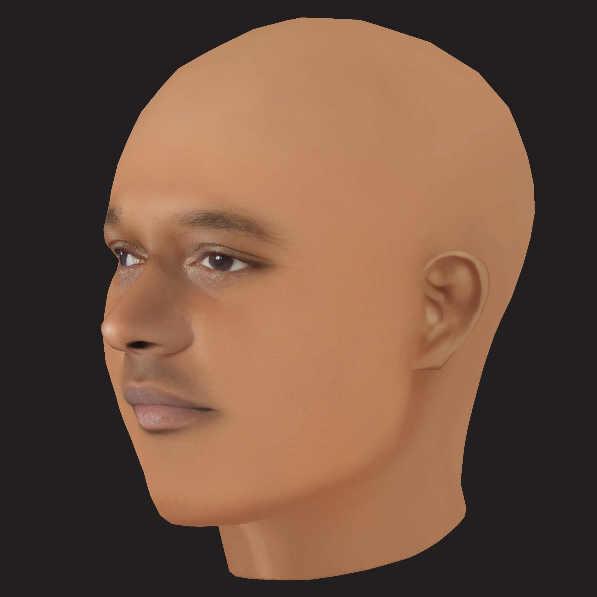 Low Poly Schoolboy Q Rapper Head 3D Model